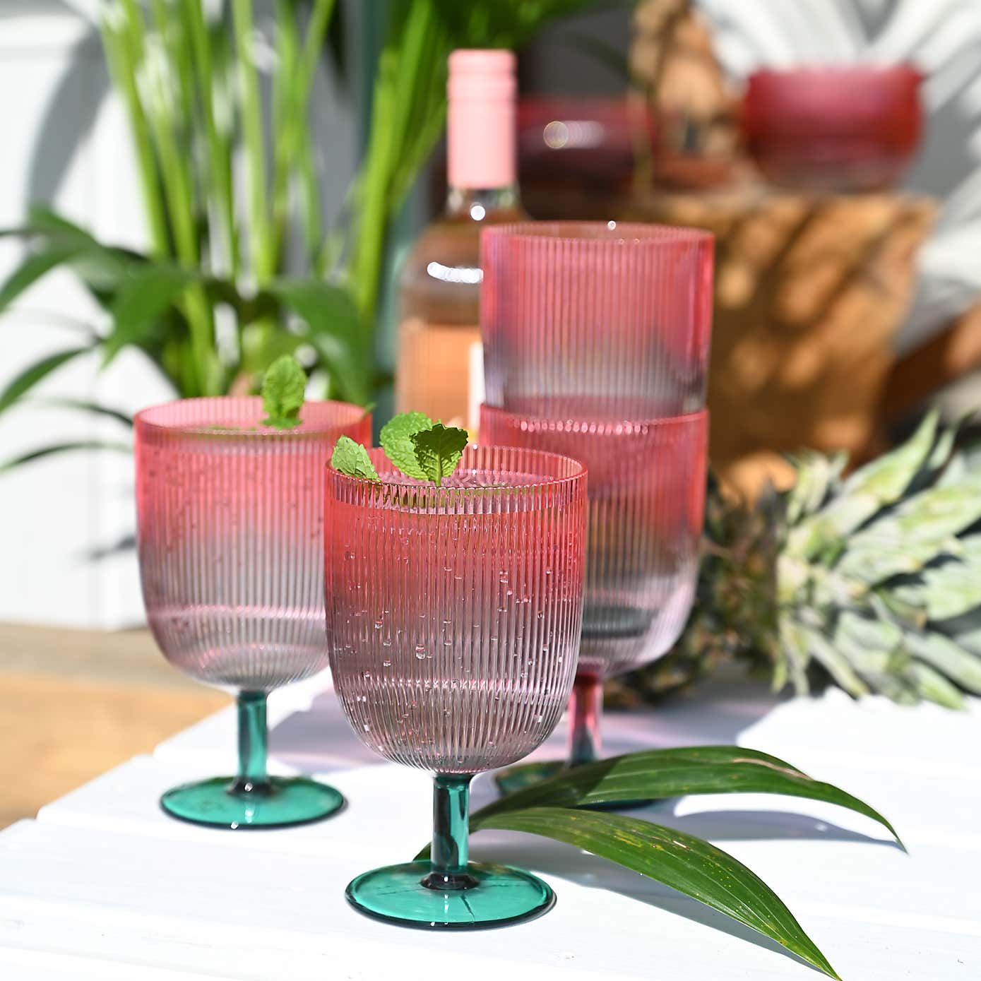 Navigate Coconut Grove Set of 4 Ombre Stacking Wine Tumblers