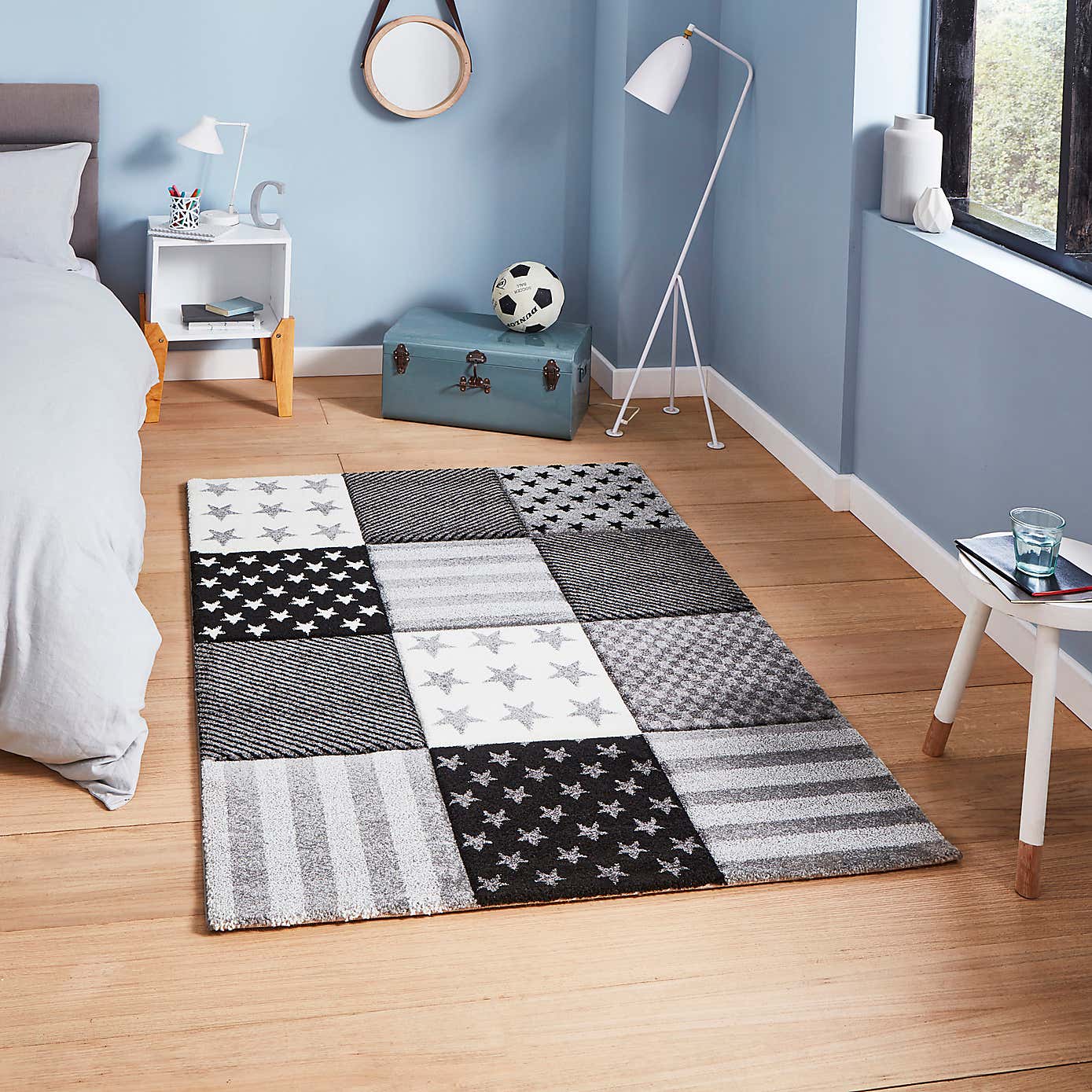 Grey Stars and Stripes Rug