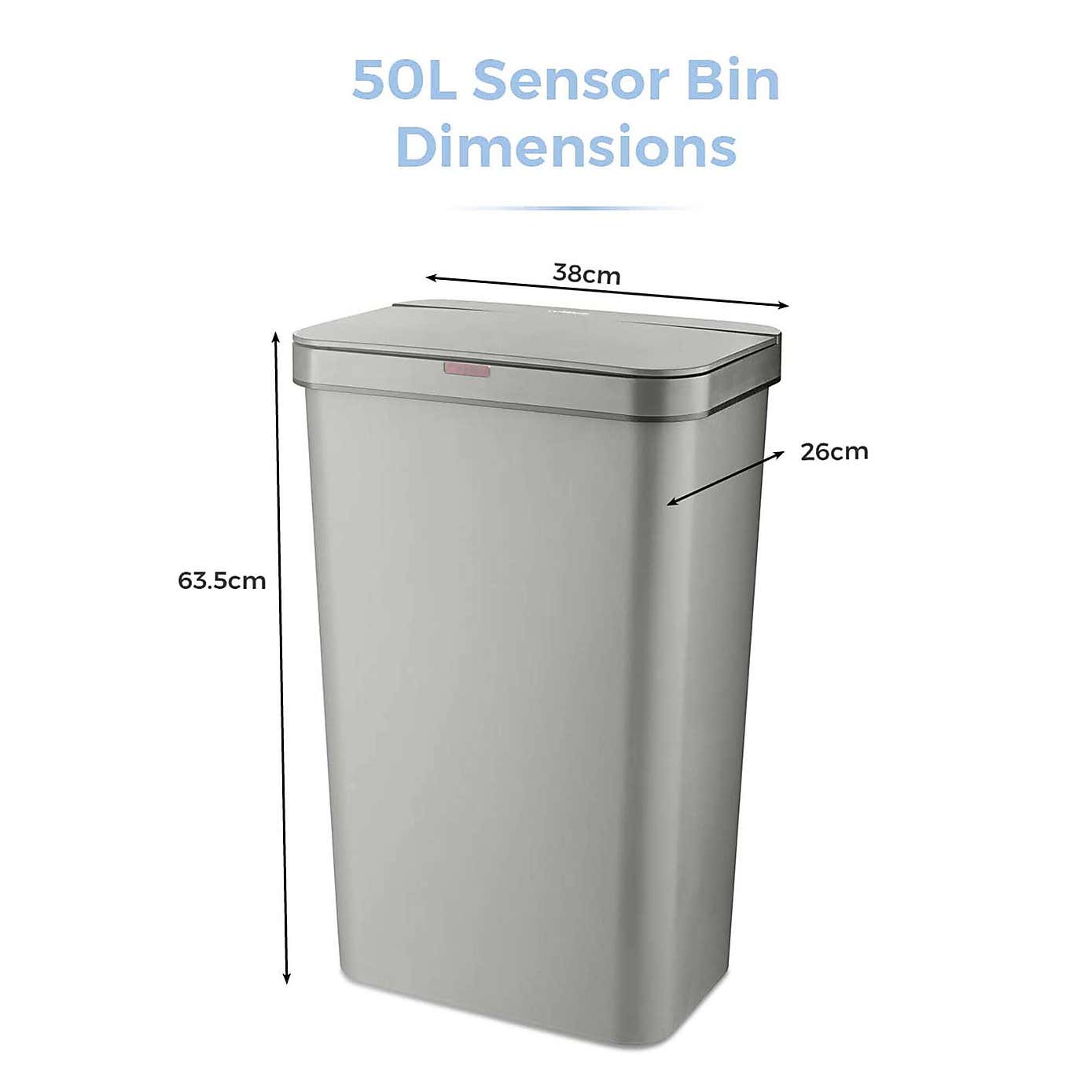 Tower 50L Rectangular Sensor Bin