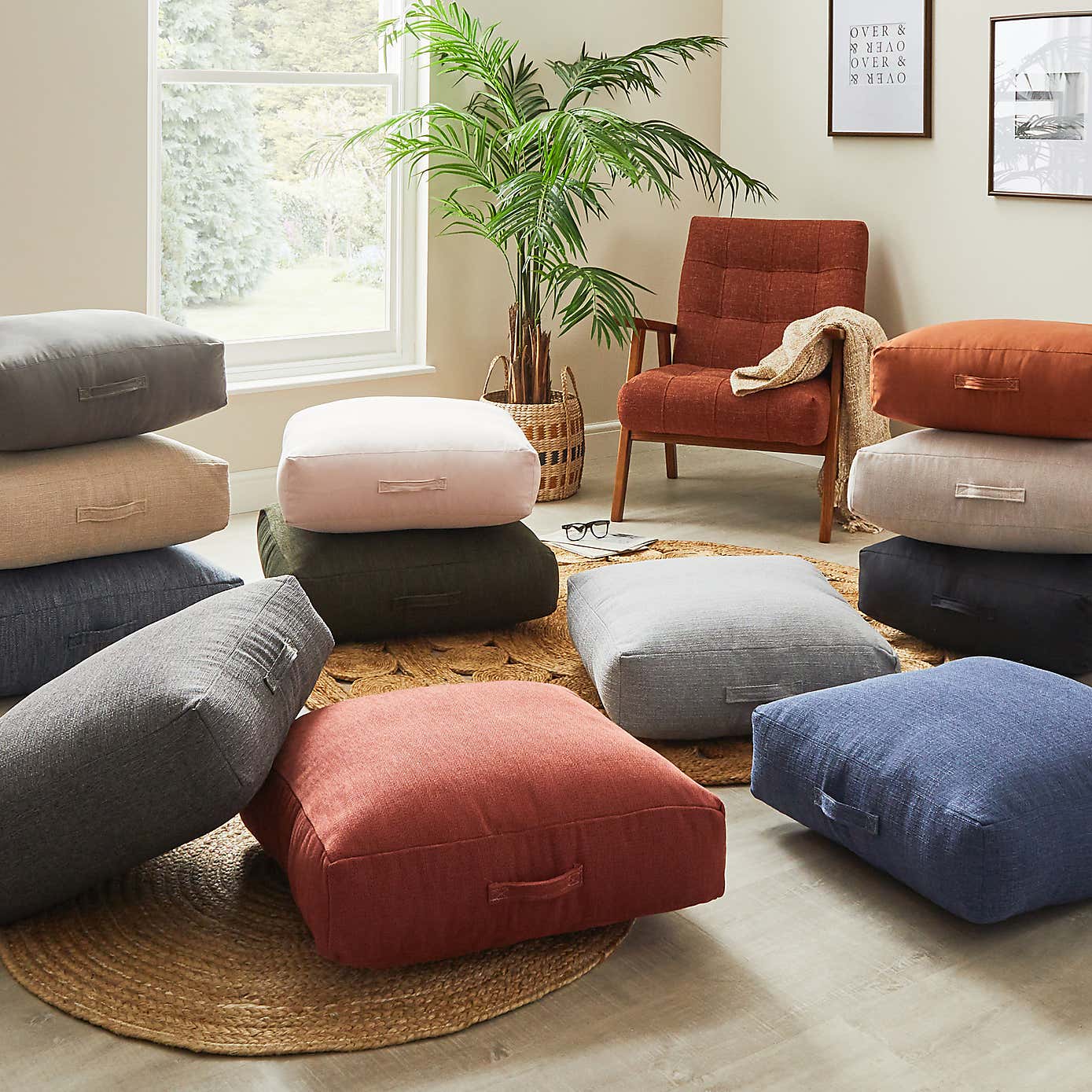 Casual Slub Forest Floor Cushion