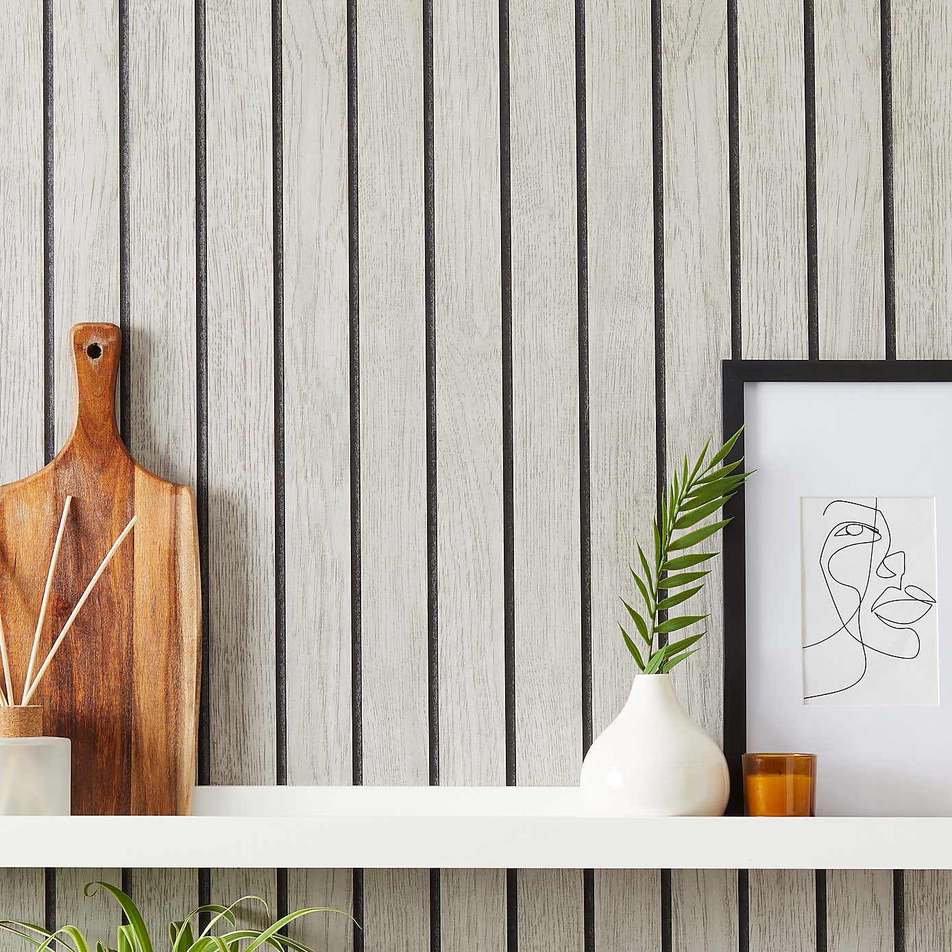 Wooden Slat Panel Wallpaper