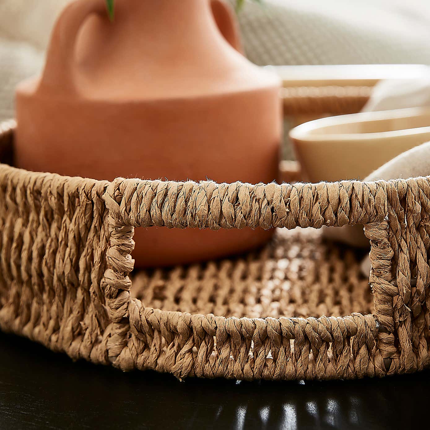 Round Woven Rope Tray