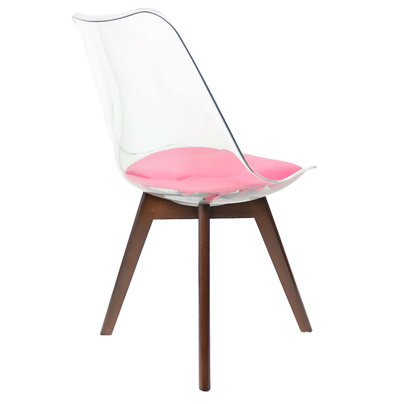 Fusion Living Soho Clear Plastic Dining Chair with Squared Legs