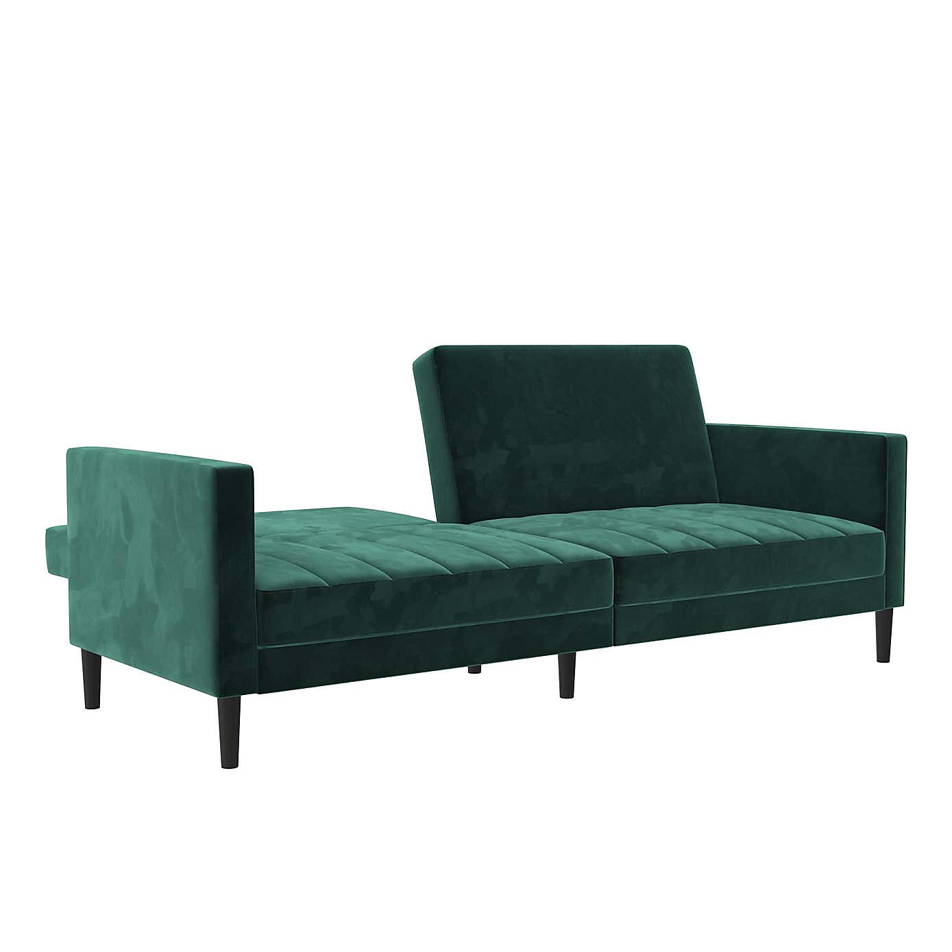 Liam Velvet Clic Clac Green Double Sofa Bed