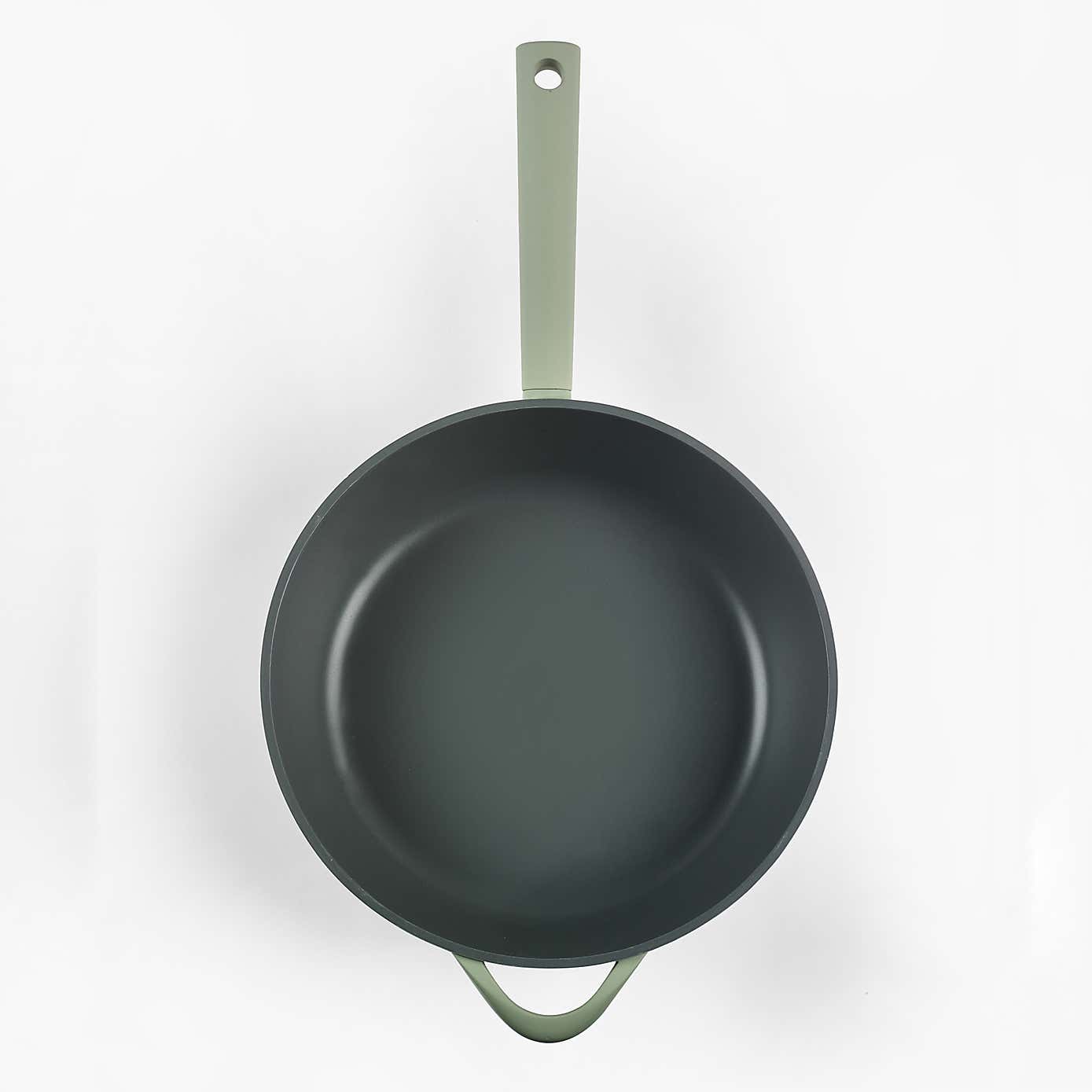 Cast Aluminium Deep Fry Pan 28cm With Lid Green