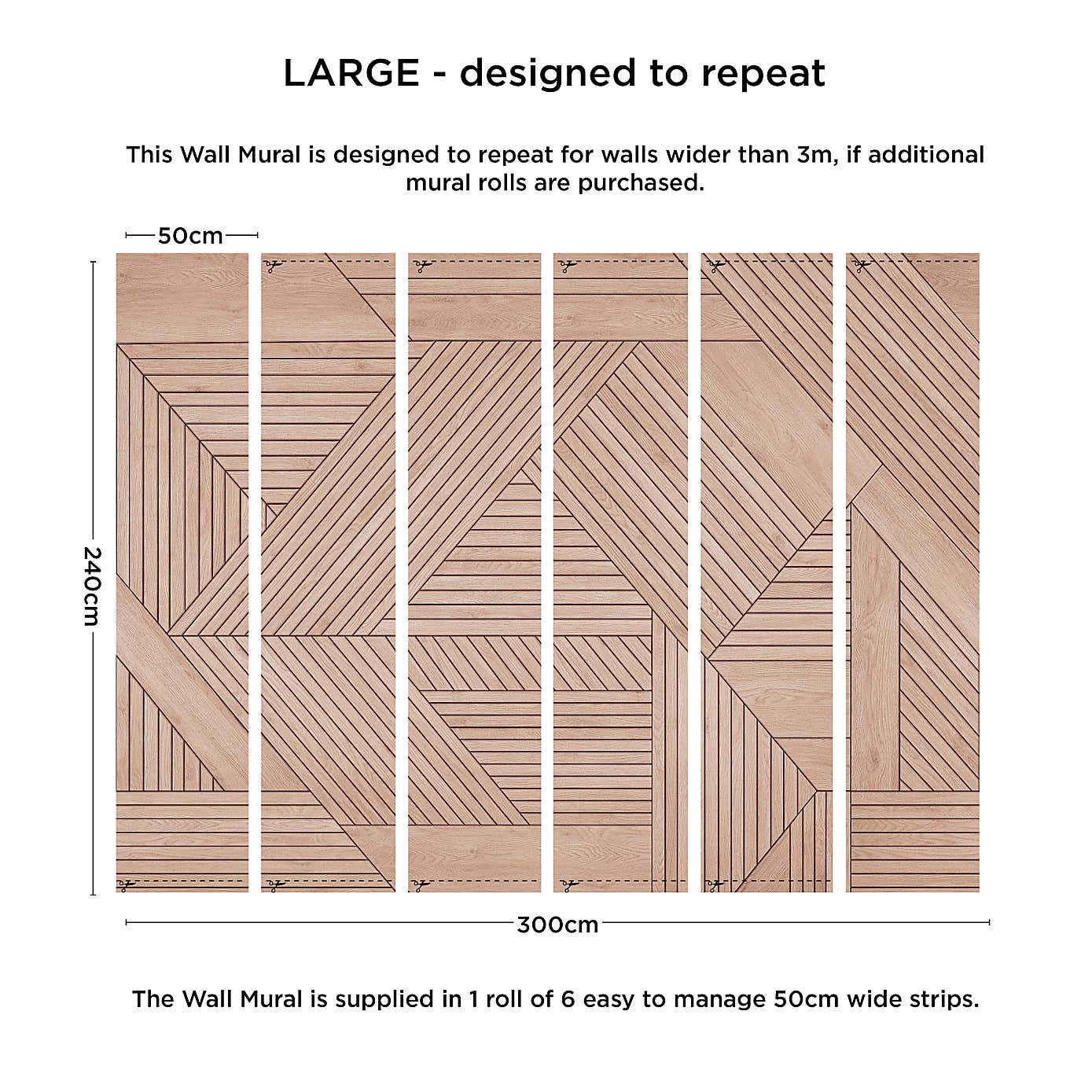Geometric Wooden Panelling Mural