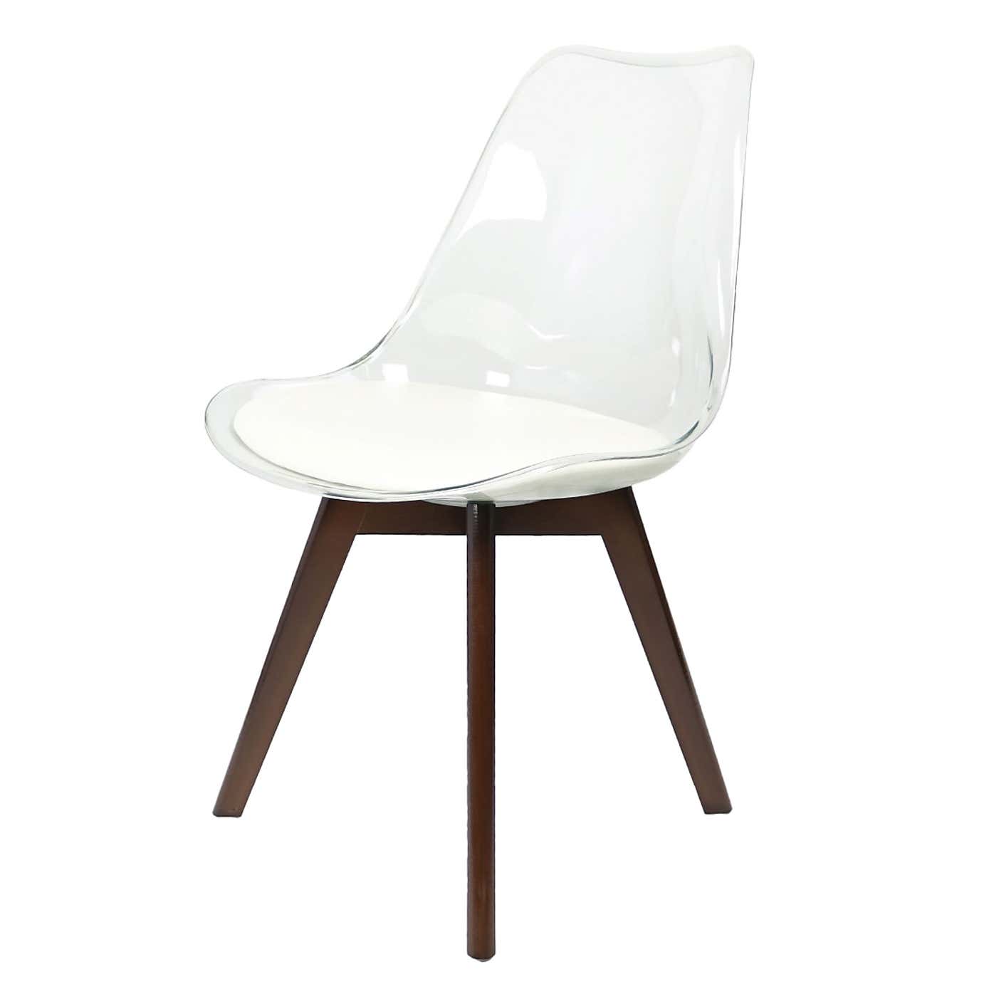 Fusion Living Soho Clear Plastic Dining Chair with Squared Legs