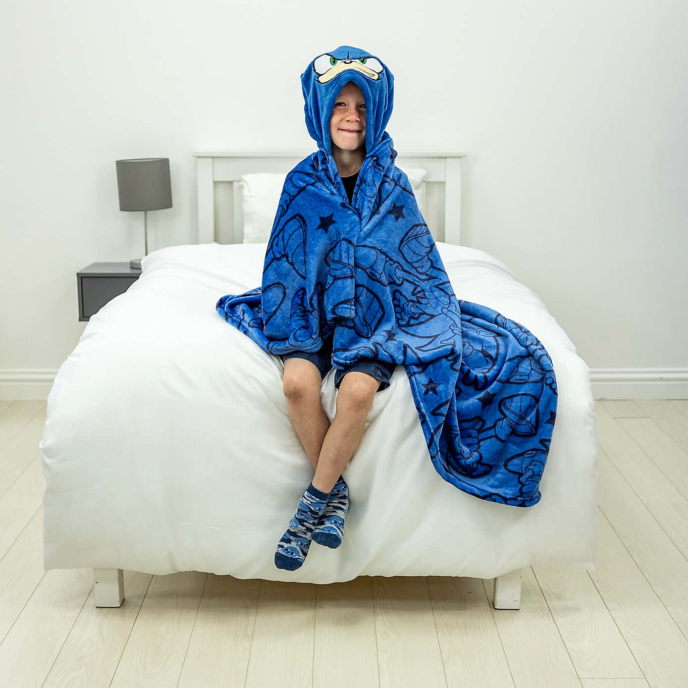 Kids Sonic Grin Hooded Fleece Blk