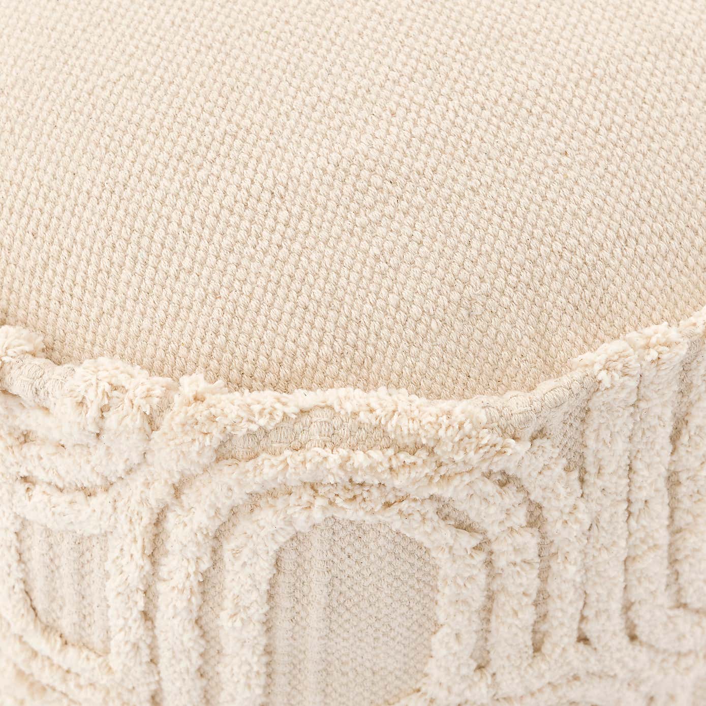 Curves Tufted Natural Pouffe
