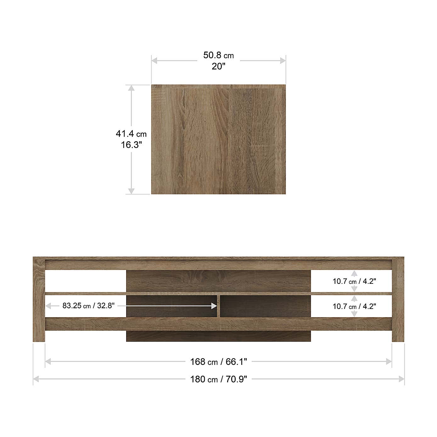 Calibre Wide TV Stand 180cm, Oak Effect