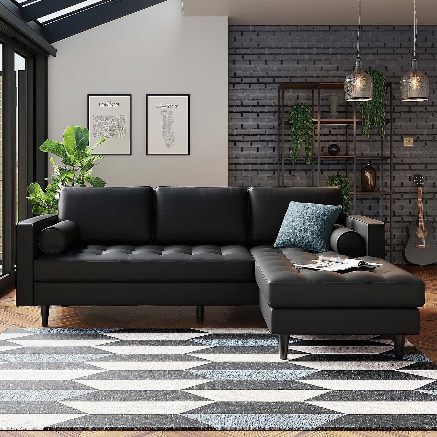 Zoe Faux Leather Right Hand Corner Sofa