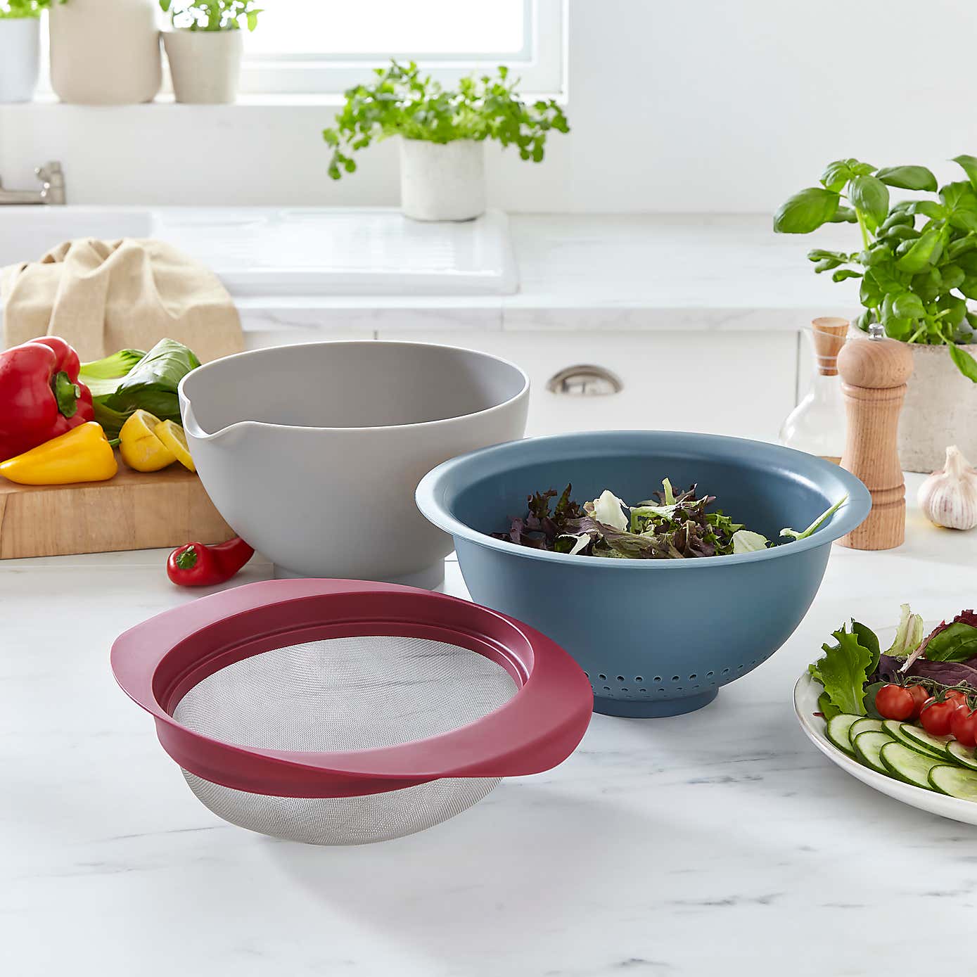 Handy Kitchen Bowl, Collander & Sieve Set