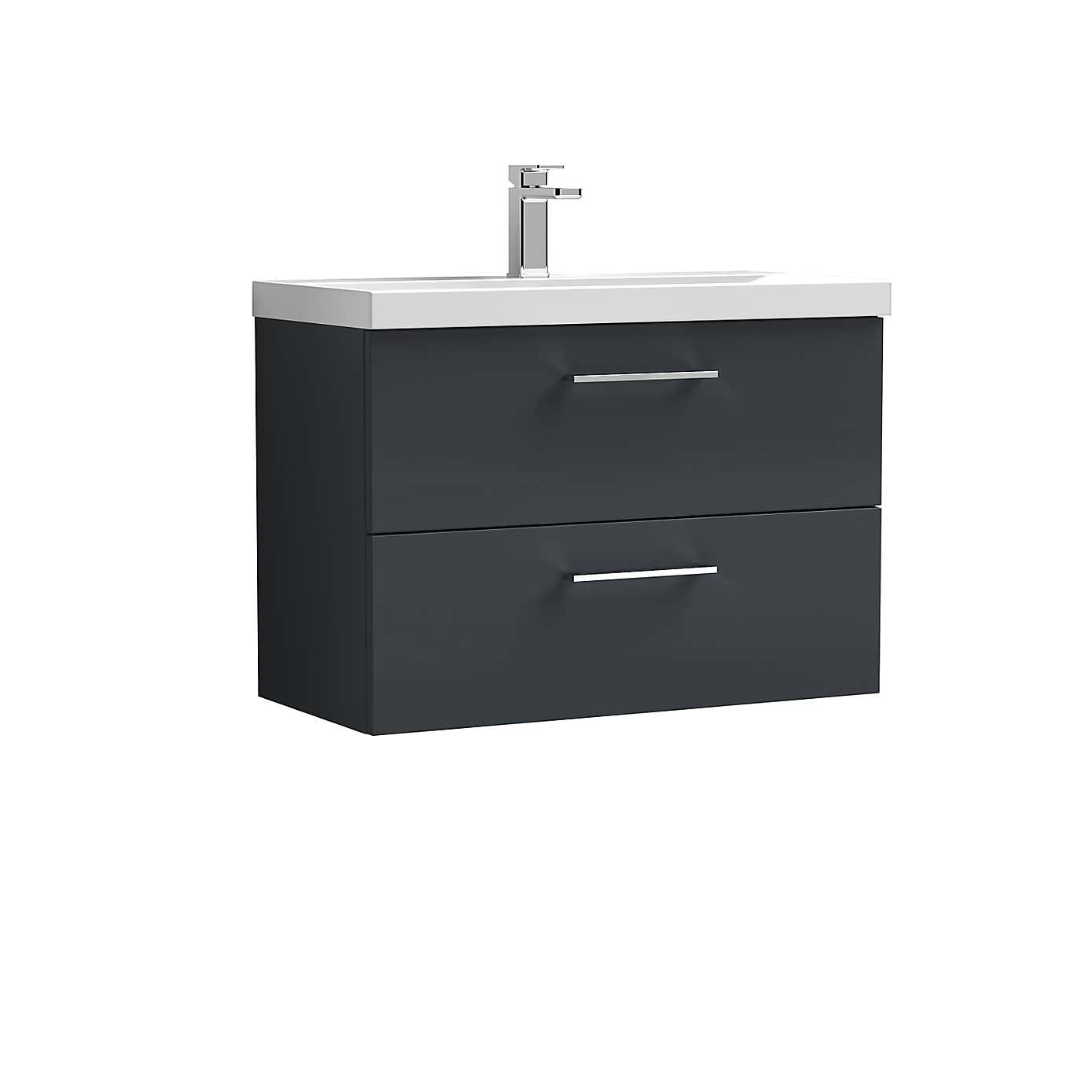 Arno Wall Mounted 2 Drawer Vanity Unit with Basin