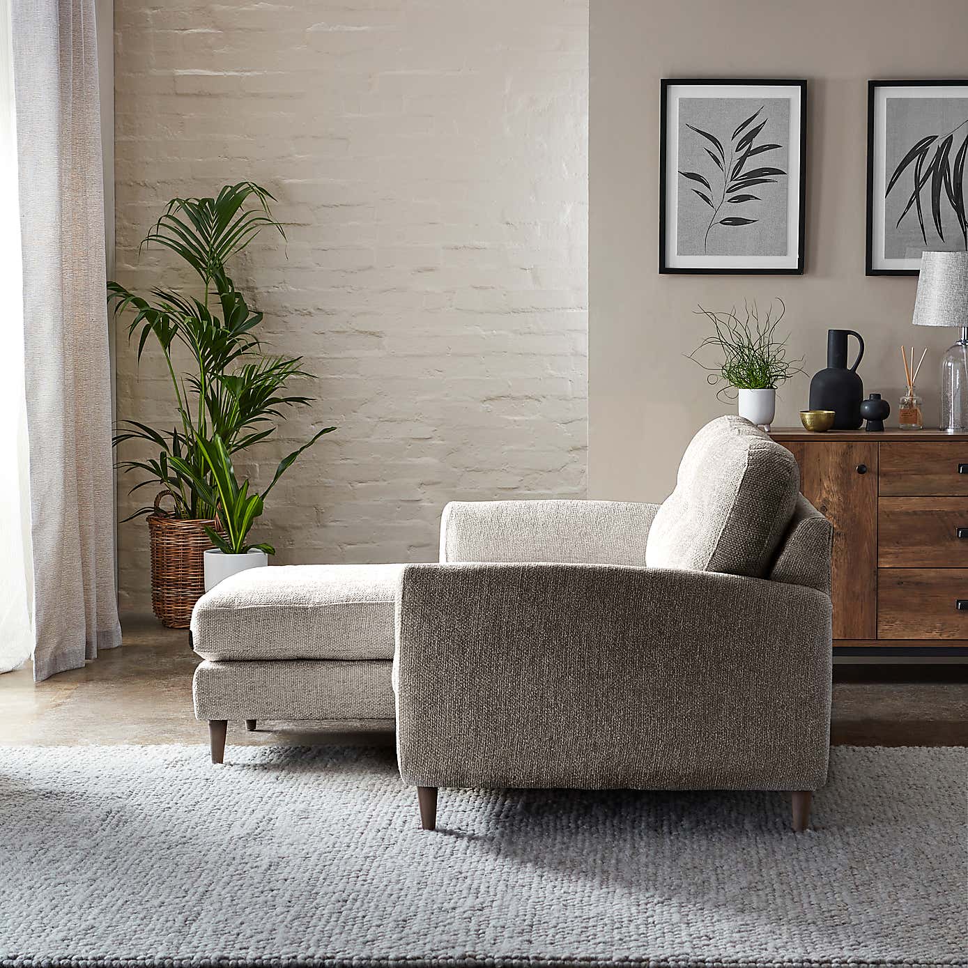 Sven Chunky Chenille Corner Chaise Sofa