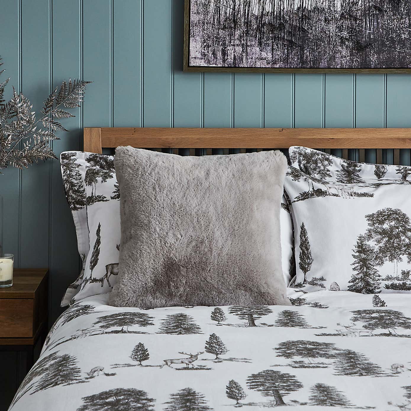 Dorma Purity Faux Fur Grey Cushion