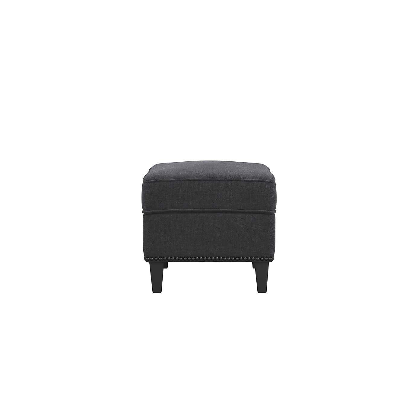 Atticus Linen Blend Footstool