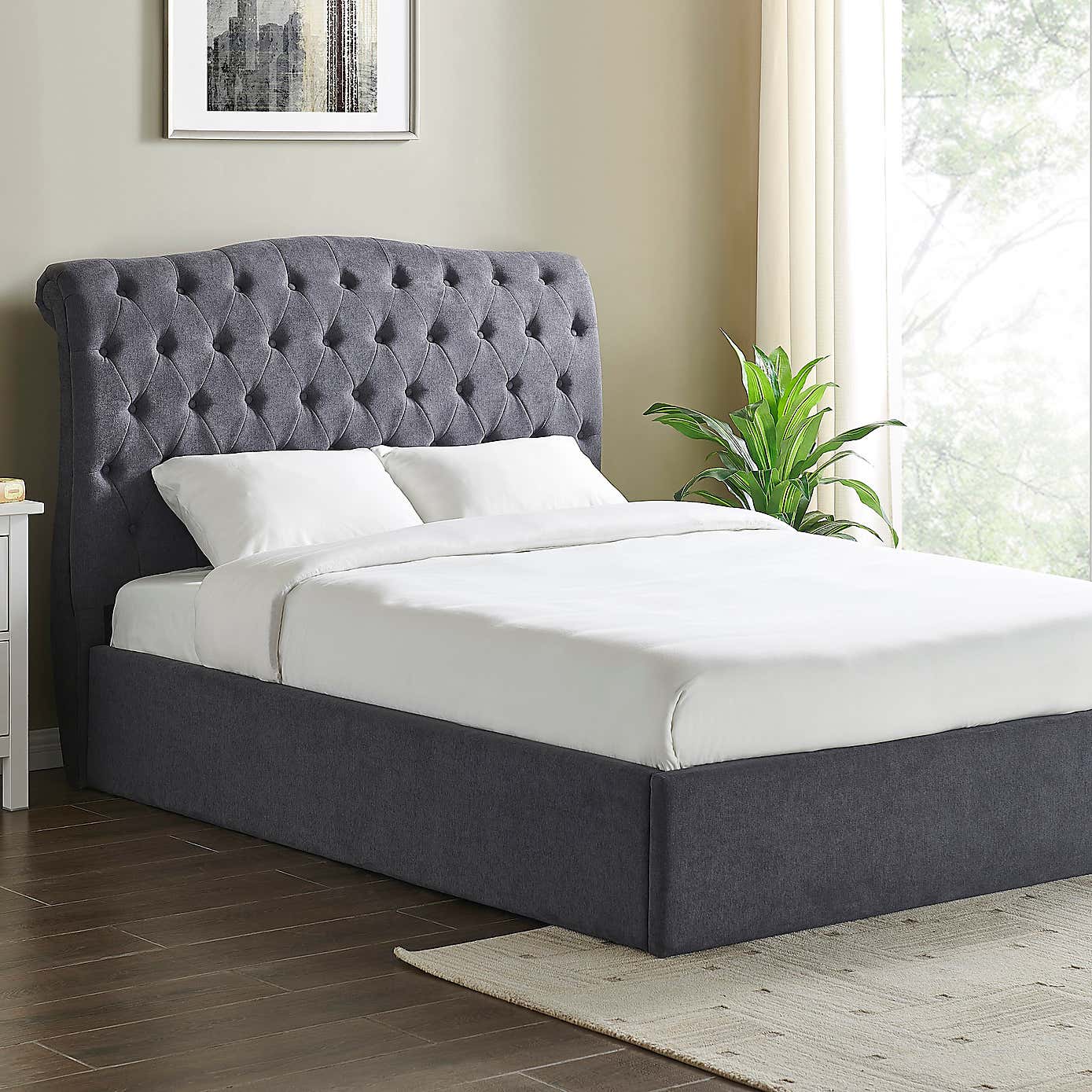 Rosa Storage Bed Charcoal