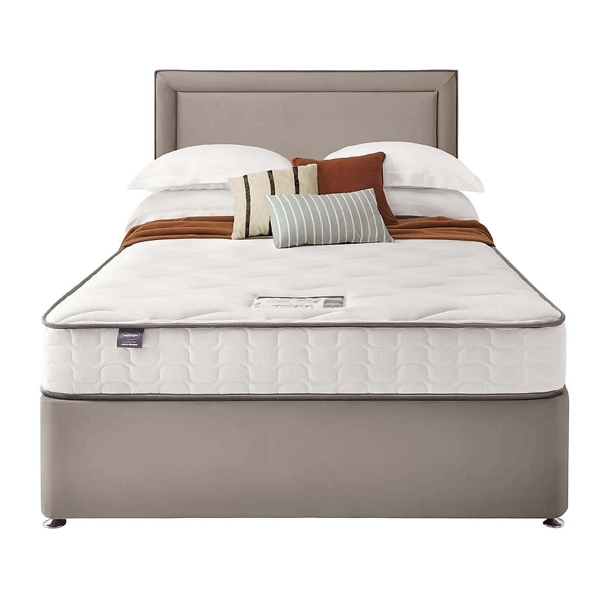 Silentnight 2 Drawer Divan Bed With Velvet Malvern Headboard