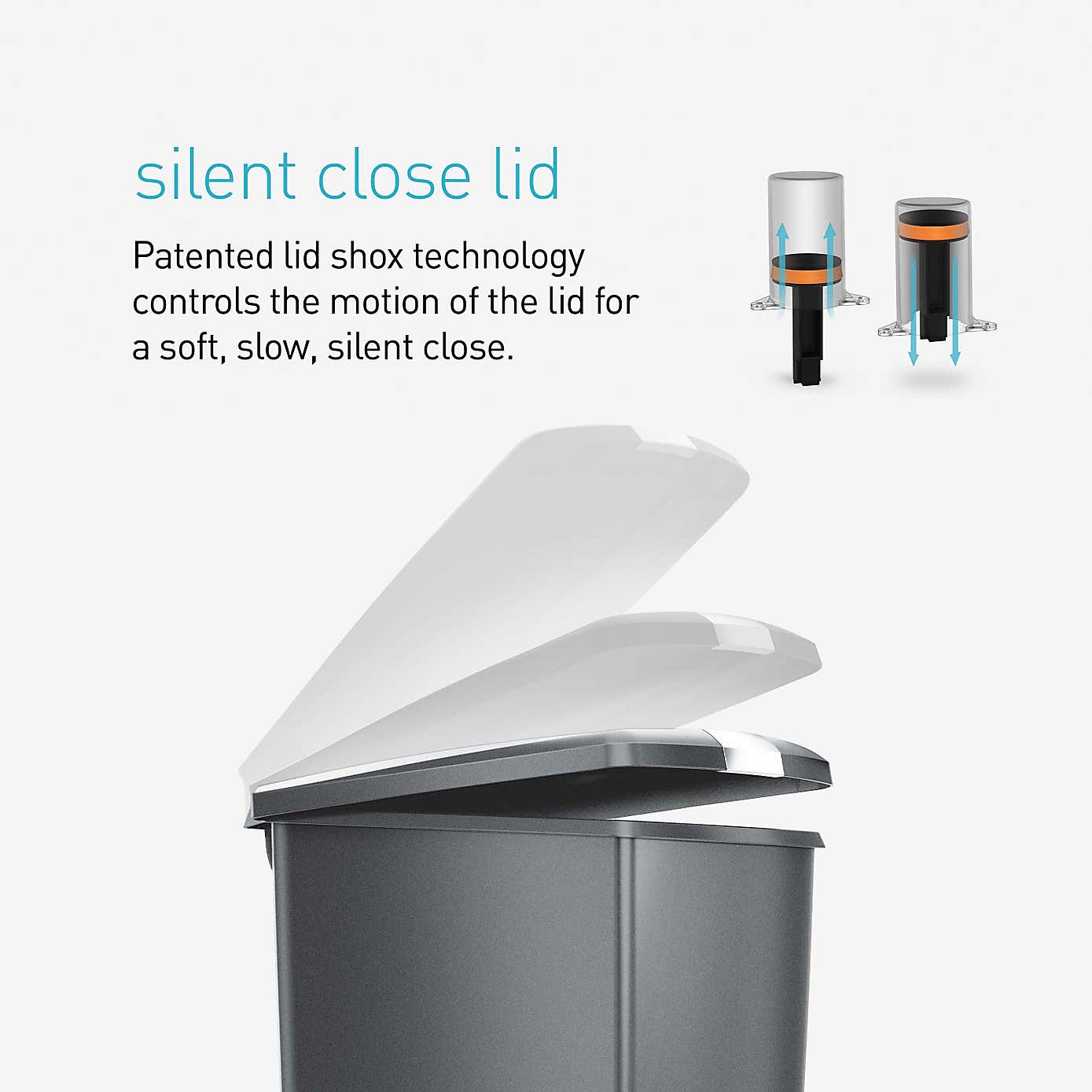 Simplehuman Slim Grey 40L Pedal Bin