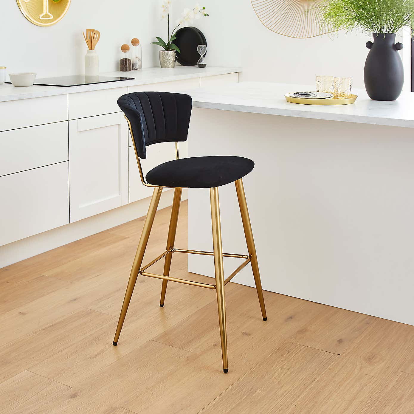 Kendall Velvet Bar Stool