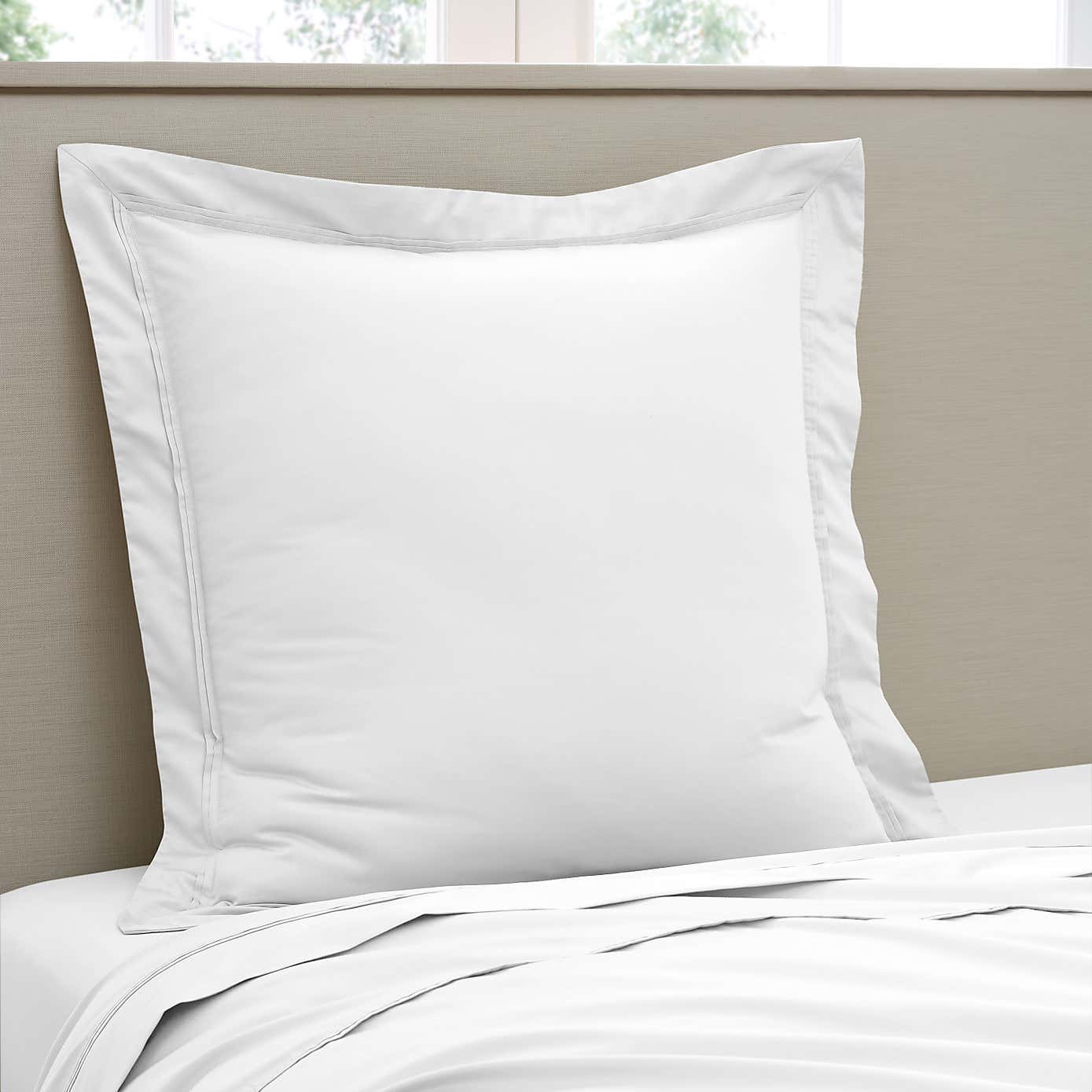 Dorma 500 Thread Count 100% Cotton Satin Plain Continental Square Pillowcase