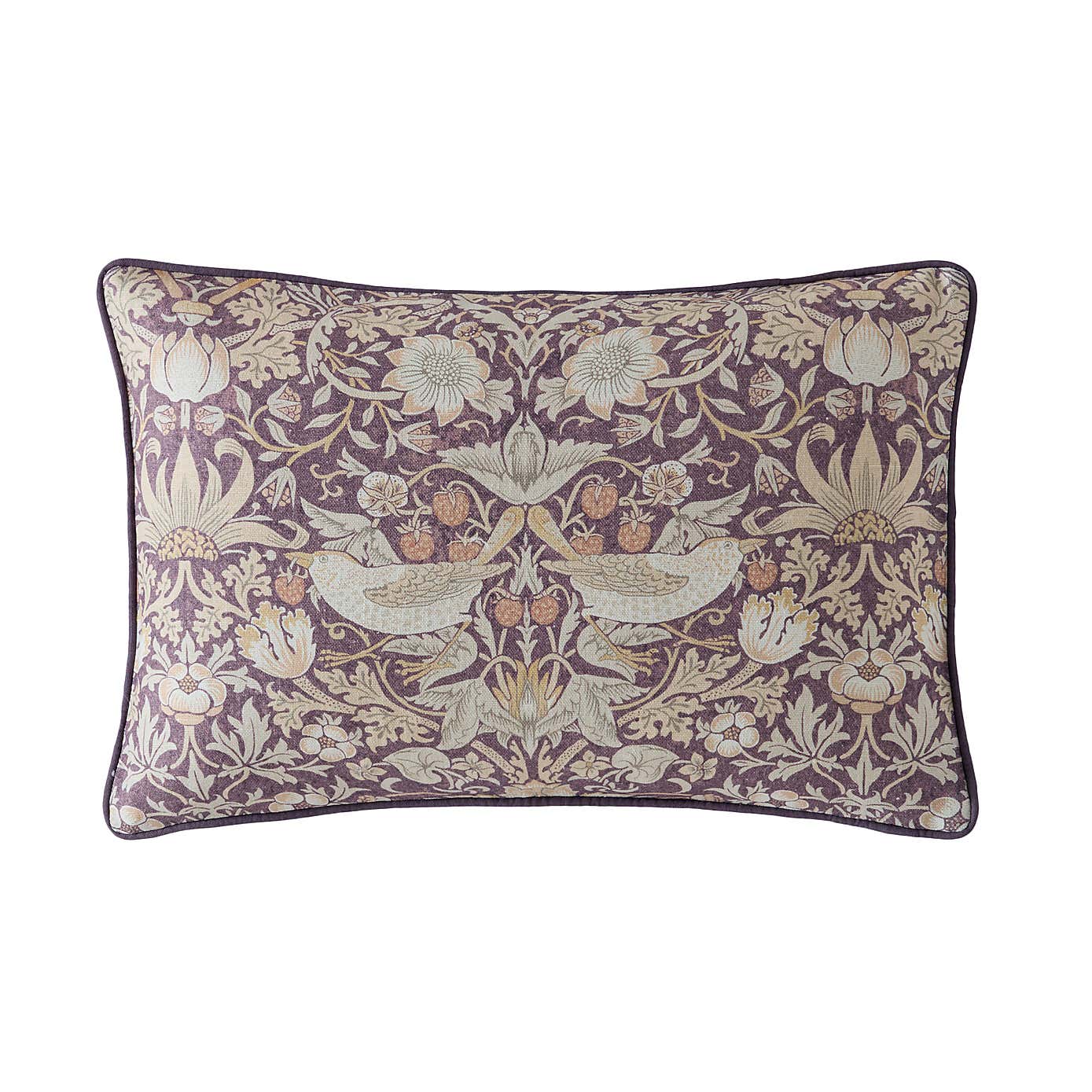 William Morris At Home Strawberry Thief Piped Cushion