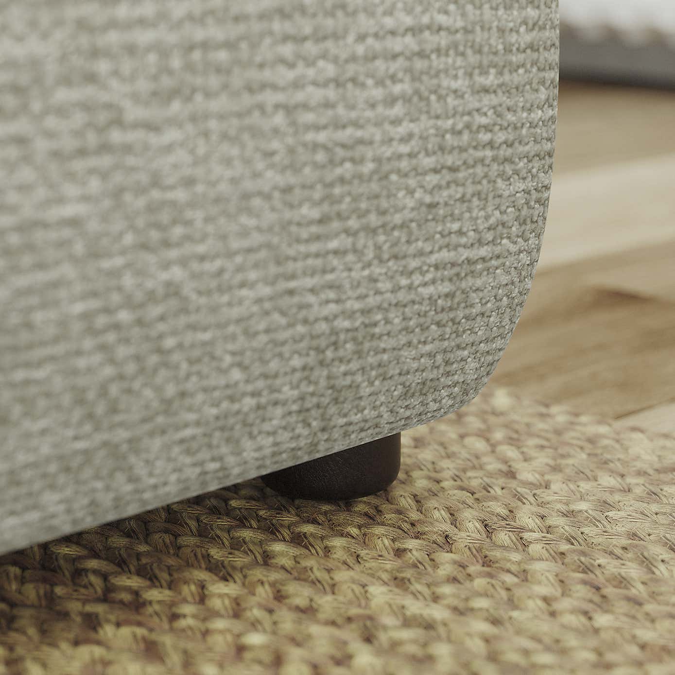 Blake Curved Arm Chunky Chenille Corner Chaise Sofa