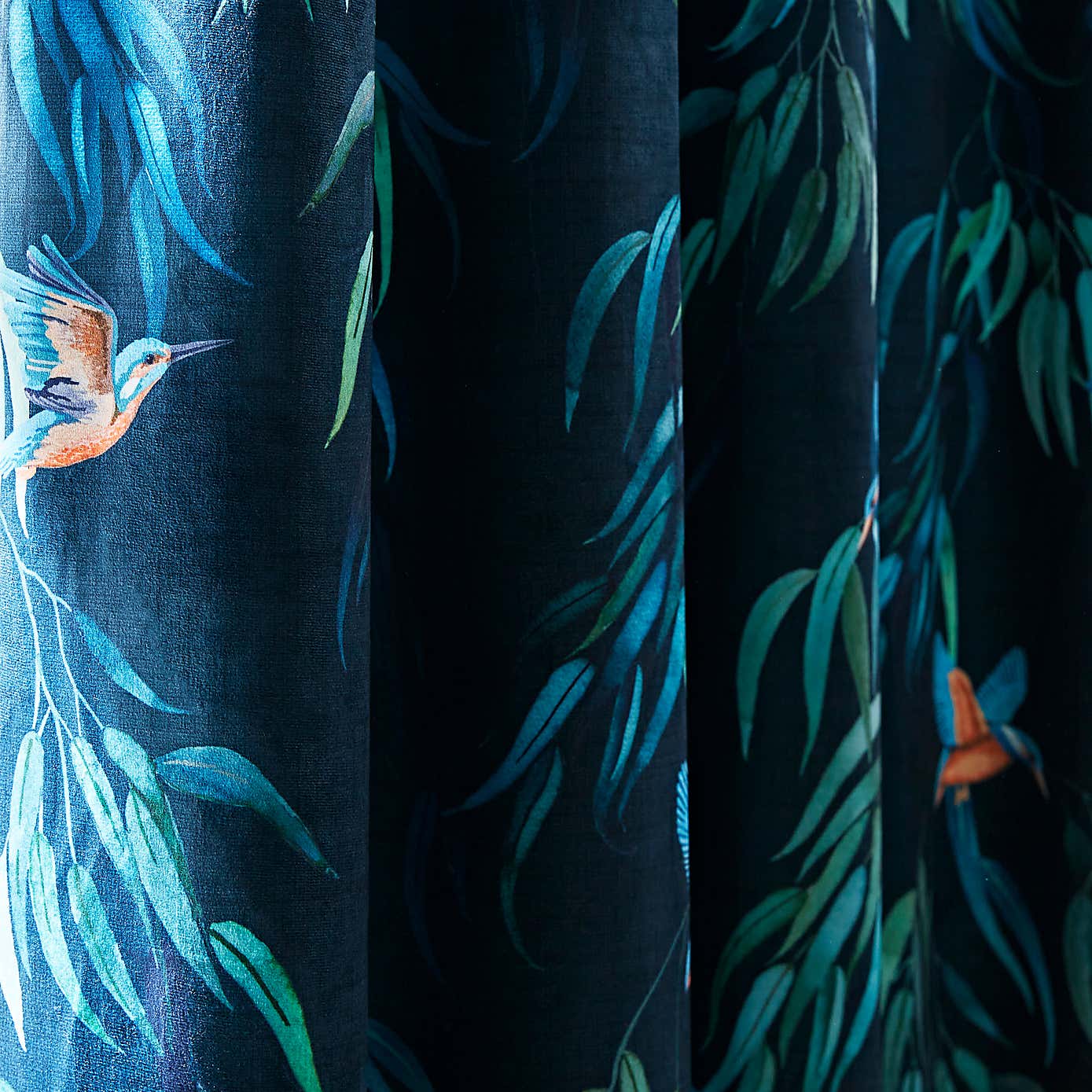 Natural History Museum Kingfisher Eyelet Curtains