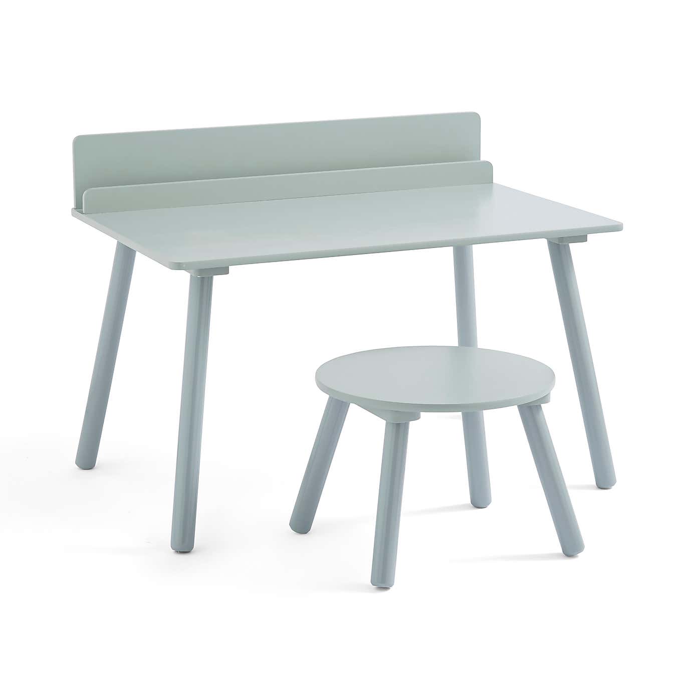 Small White Desk and Stool Set