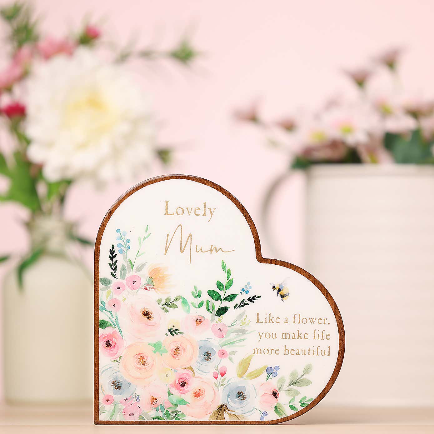 The Cottage Garden Mum Heart Plaque