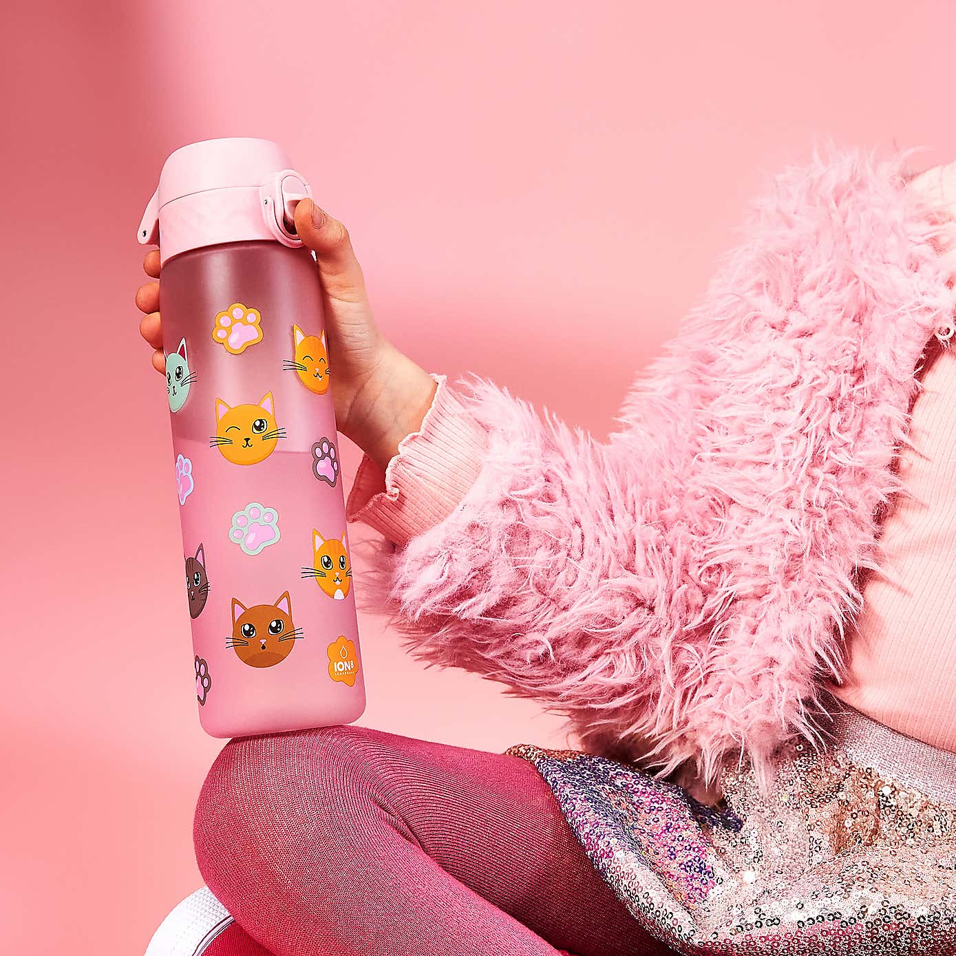 Ion8 Cat Leak Proof Slim Water Bottle, 500ml