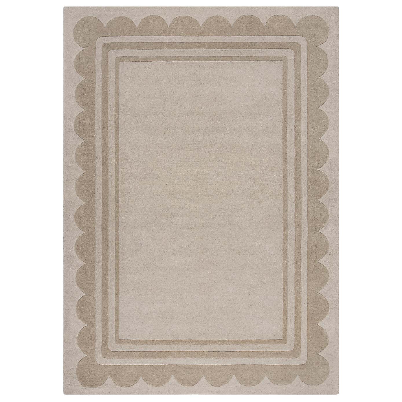 Lois Scallop Border Wool Rug