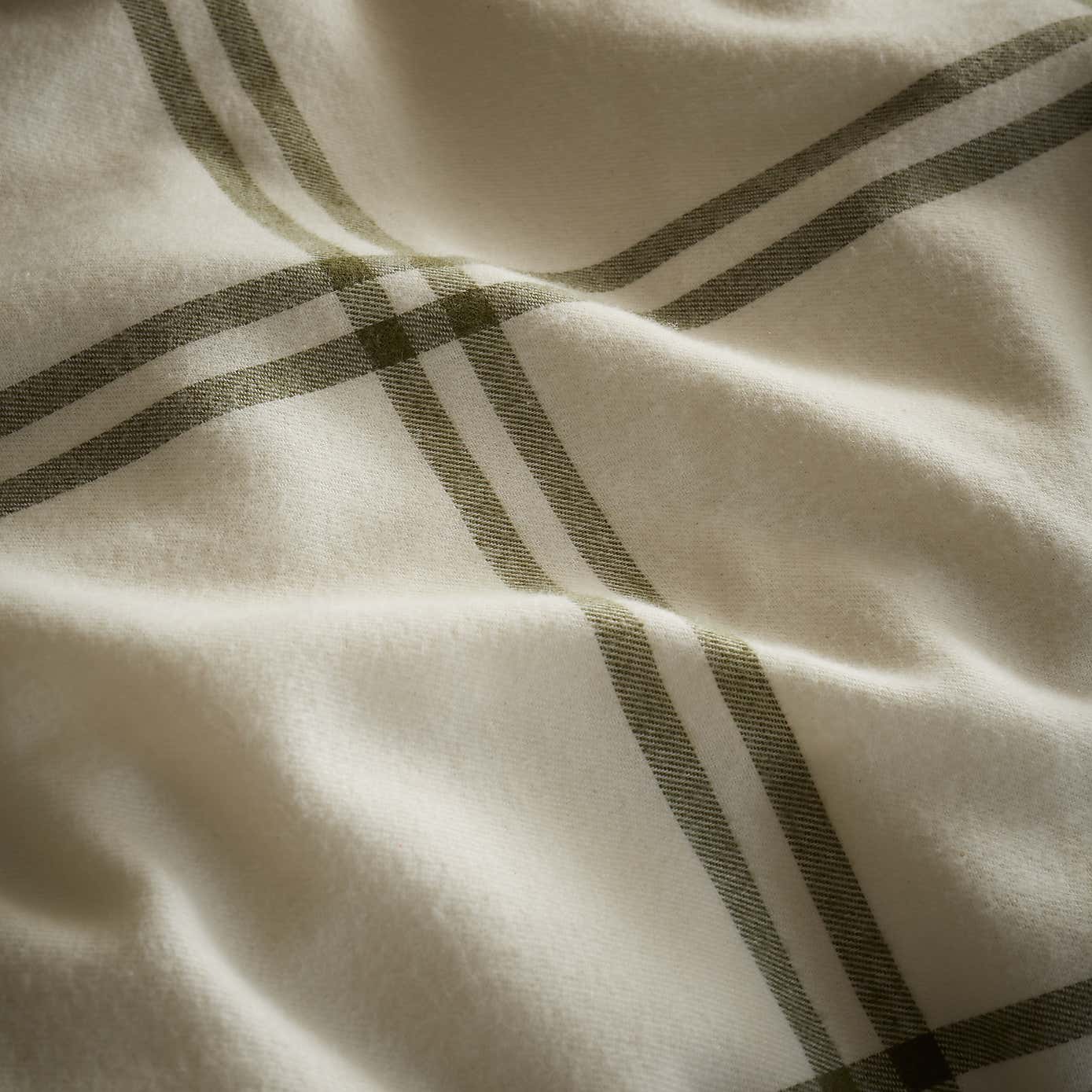 Stanway Check Natural Cotton Duvet Cover and Pillowcase Set