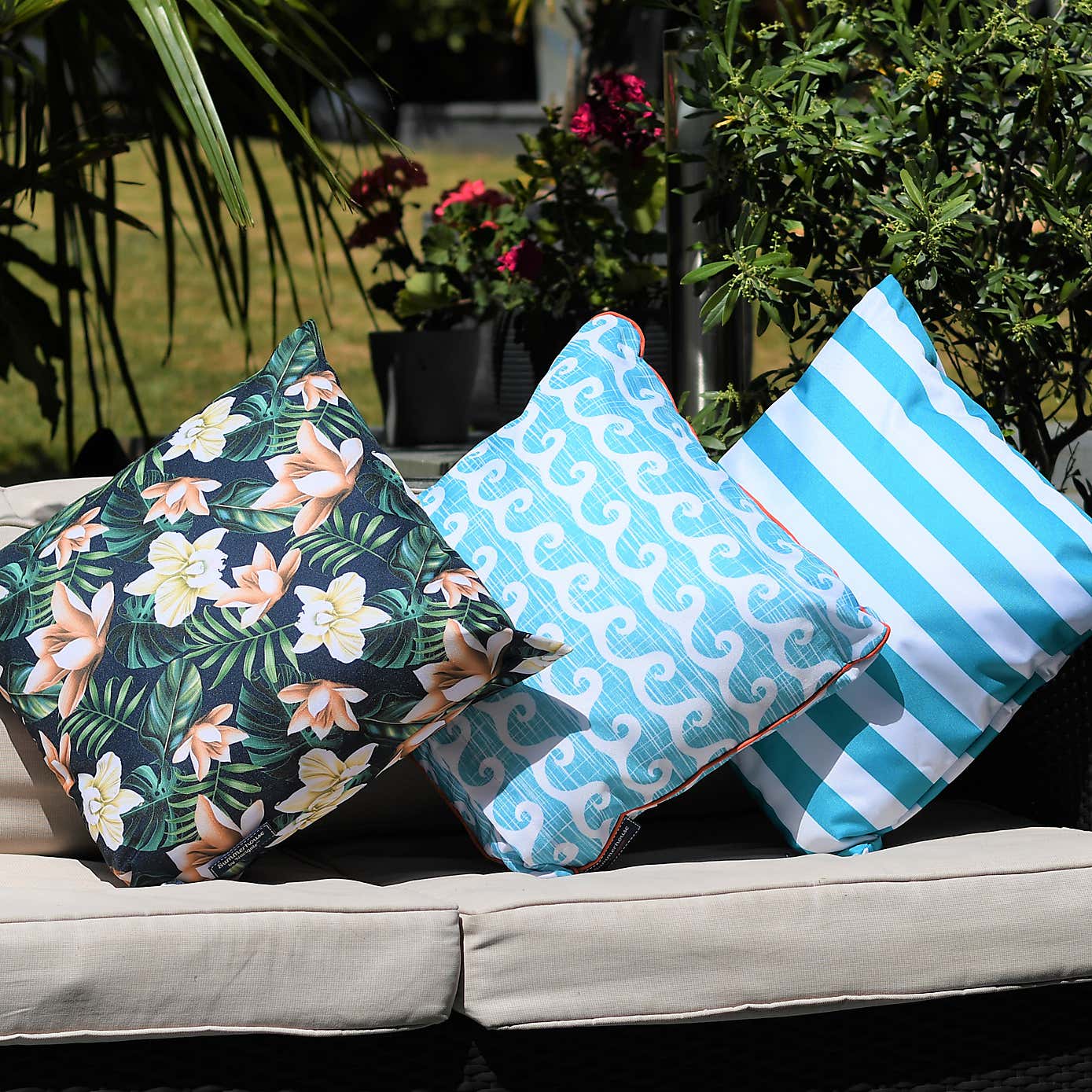 Aruba Blue Water Resistant Outdoor Cushion