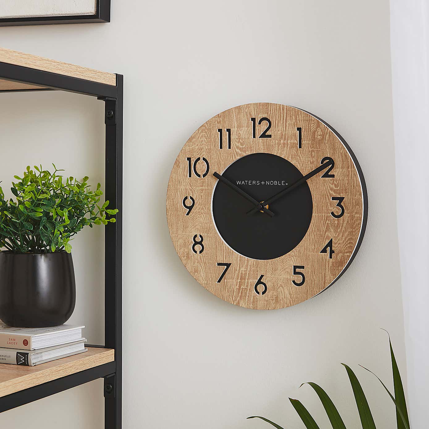 Light Oak Clock 26cm Black
