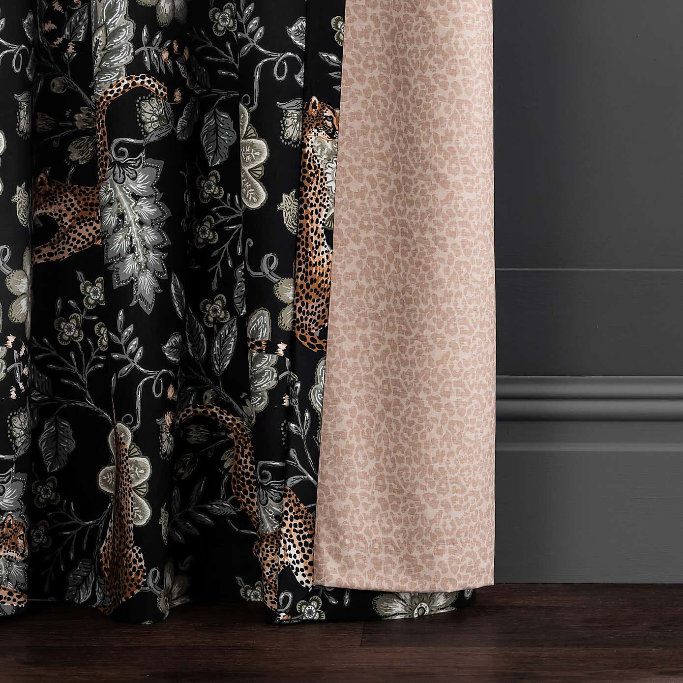 Paradise Cheetah Pencil Pleat Curtains