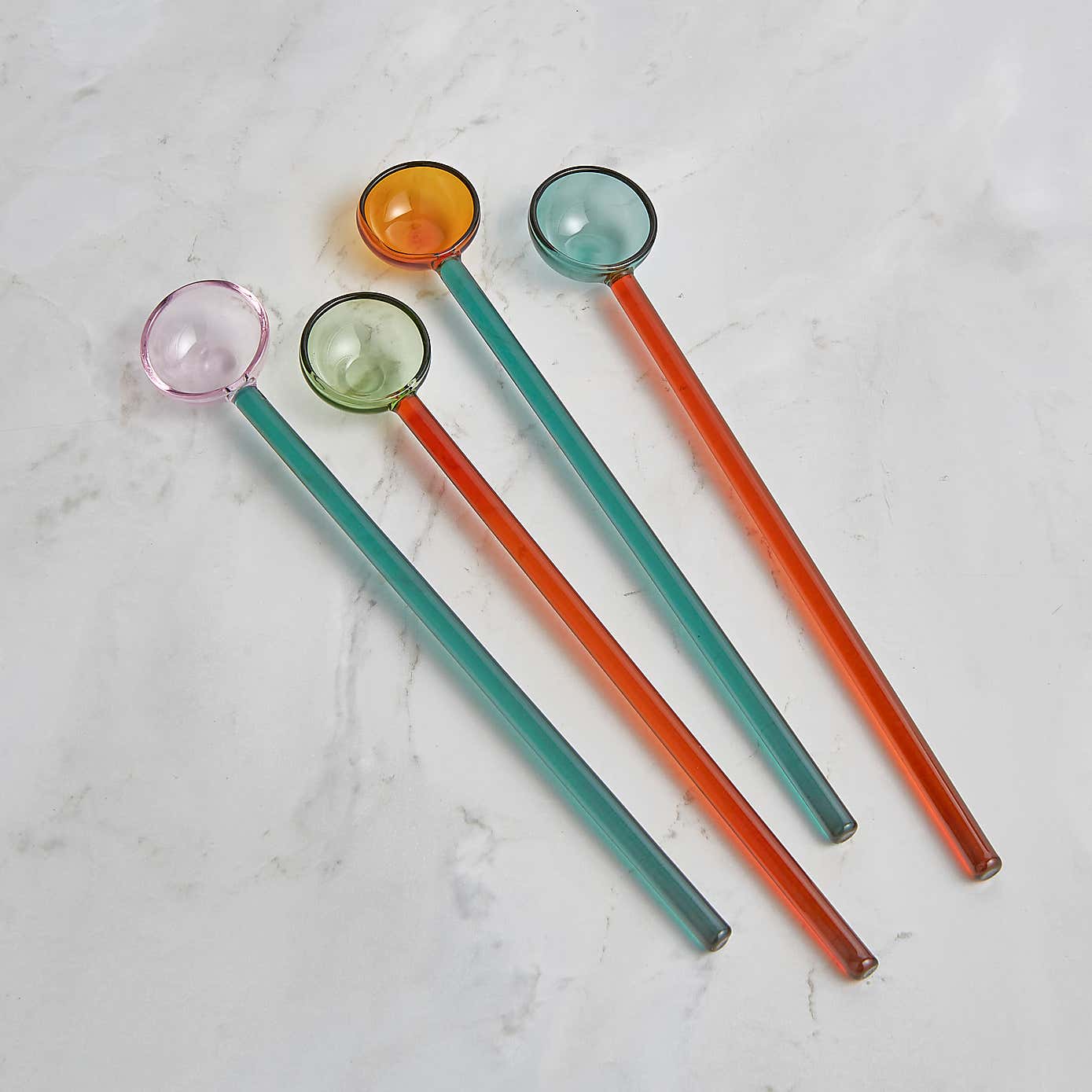Set of 4 Glass Drinks Stirrers