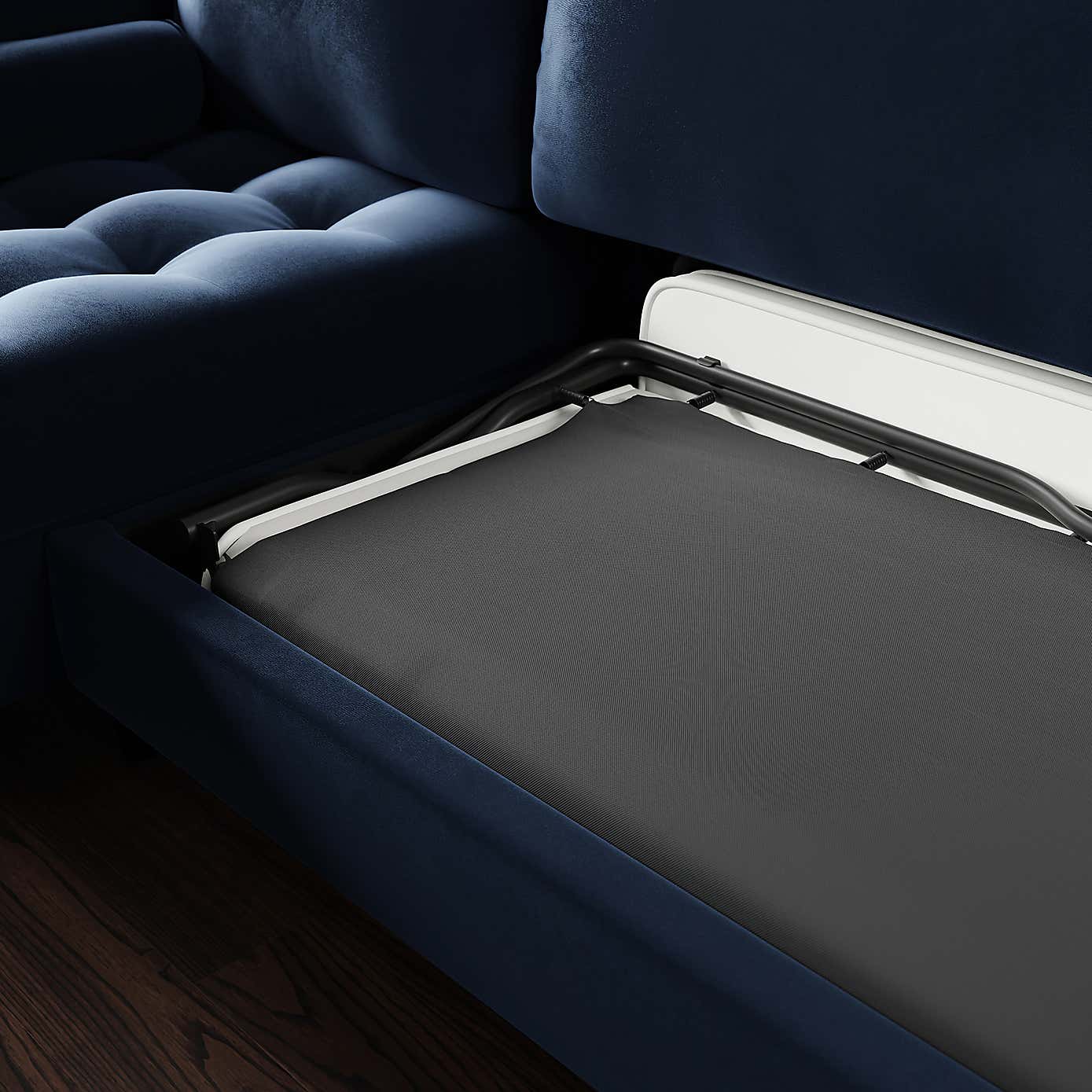 Zoe 4 Seater Corner Double Sofa Bed, Velvet