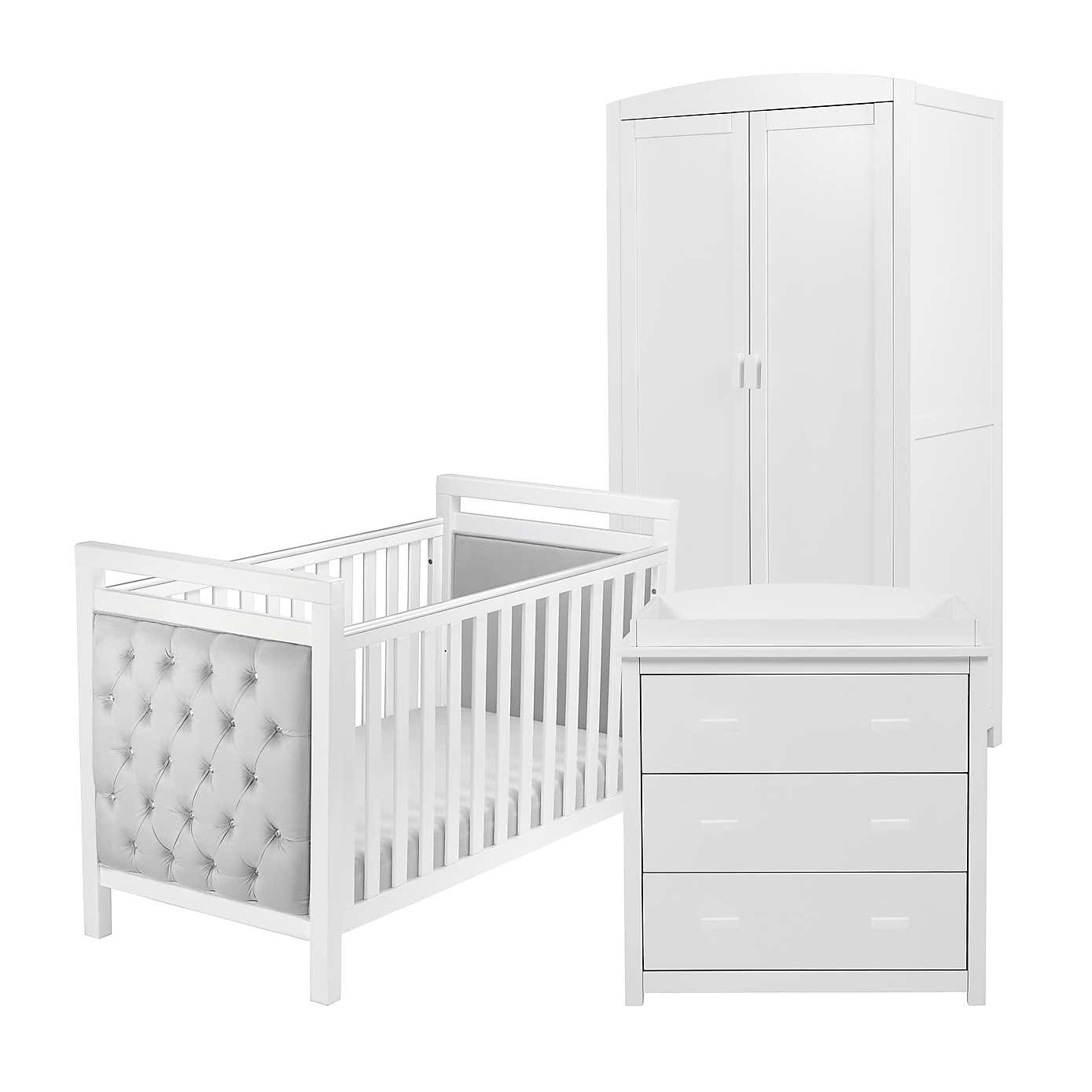 Babymore Velvet Deluxe 3 Piece Nursery Furniture Set