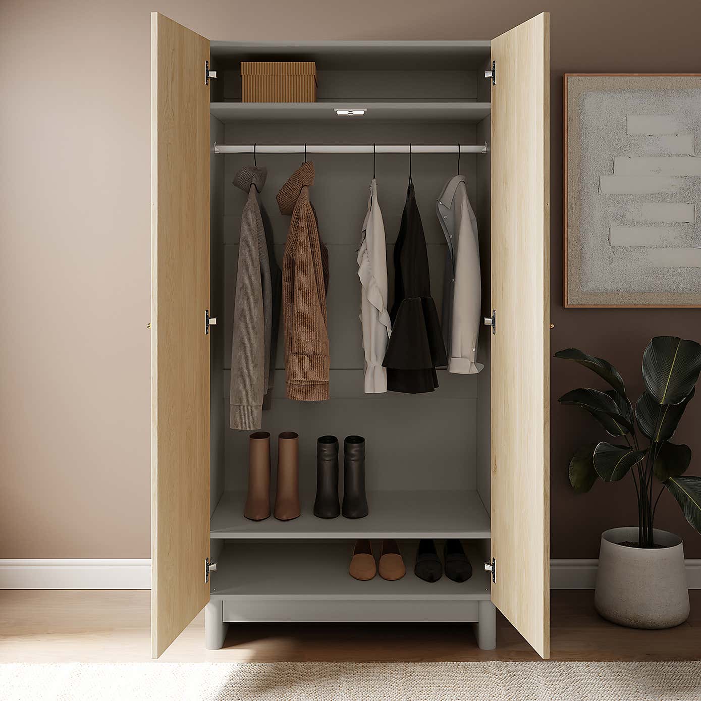 Maeva Double Wardrobe, Light Oak Effect
