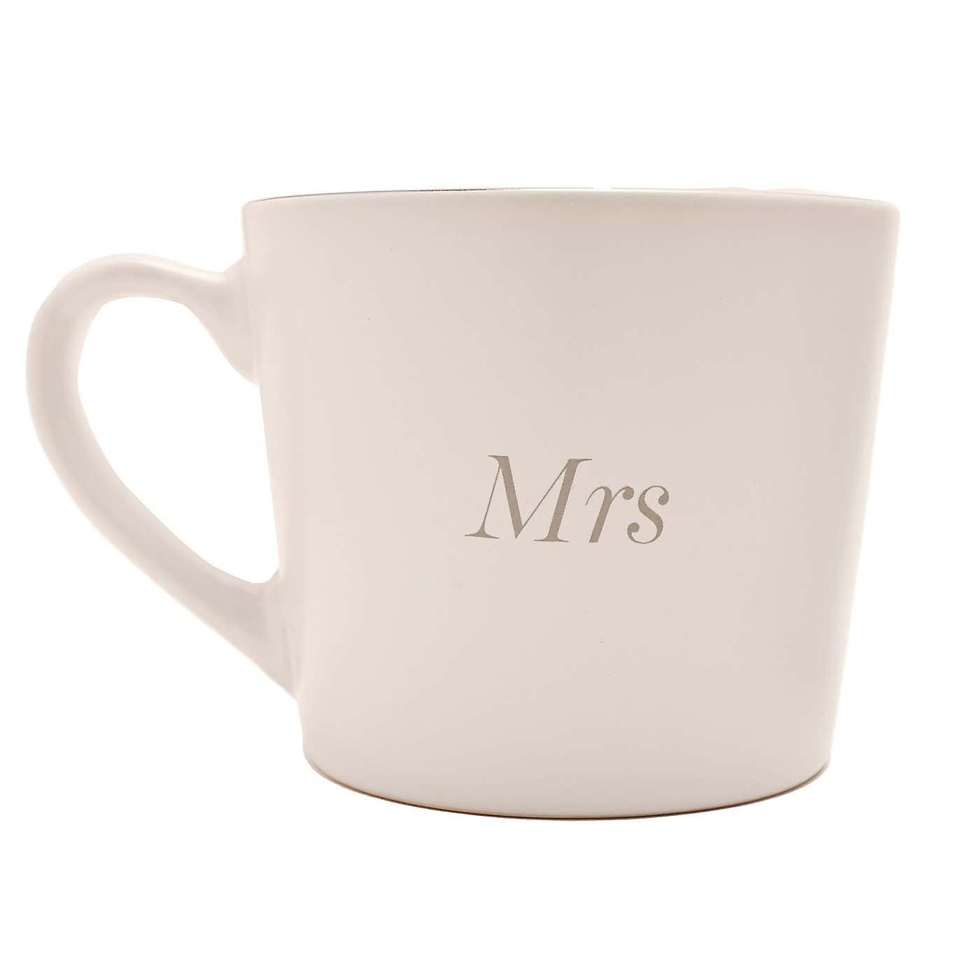 Amore Set of 2 White Mrs & Mrs Mugs