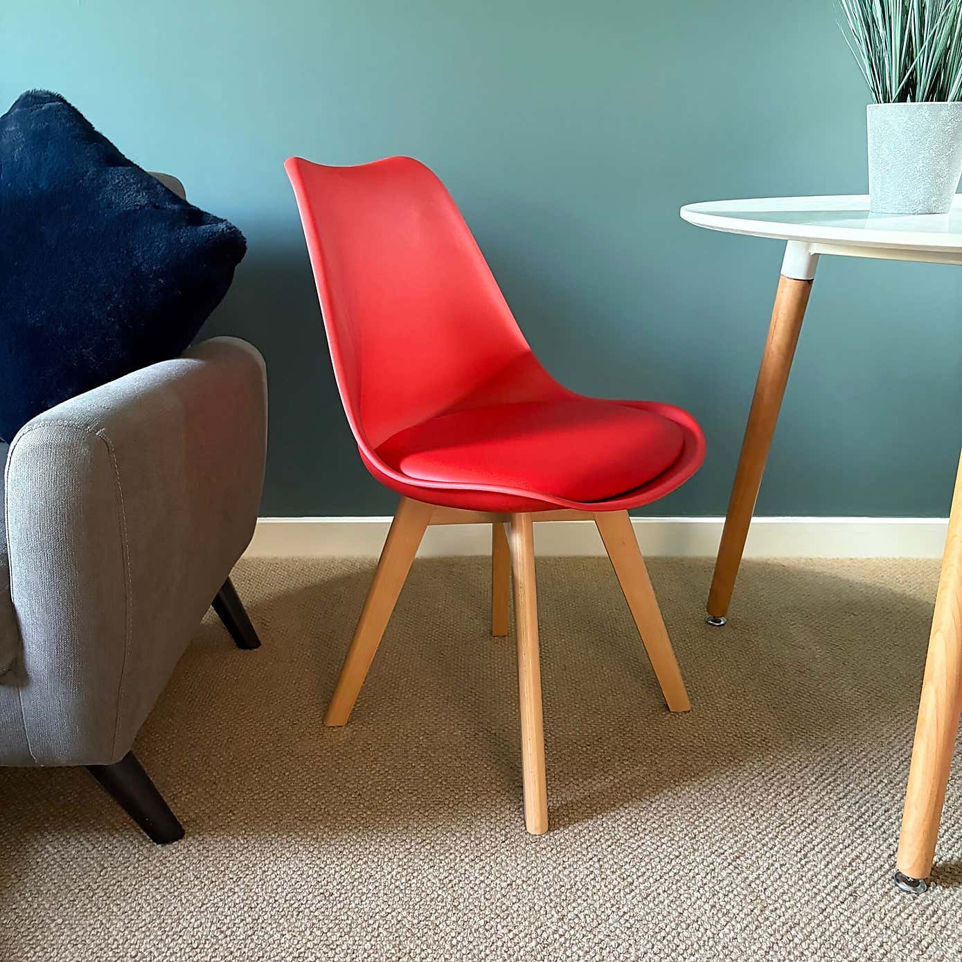 Fusion Living Soho Plastic Dining Chair with Squared Legs