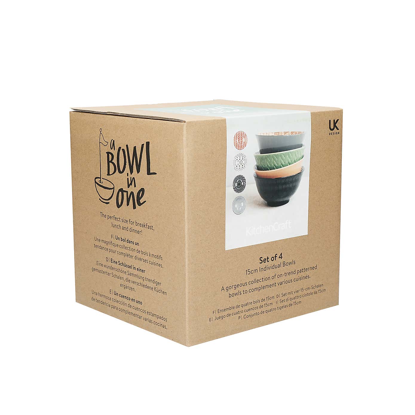 Kitchencraft Set of 4 Life Design Ceramic Serving Bowls