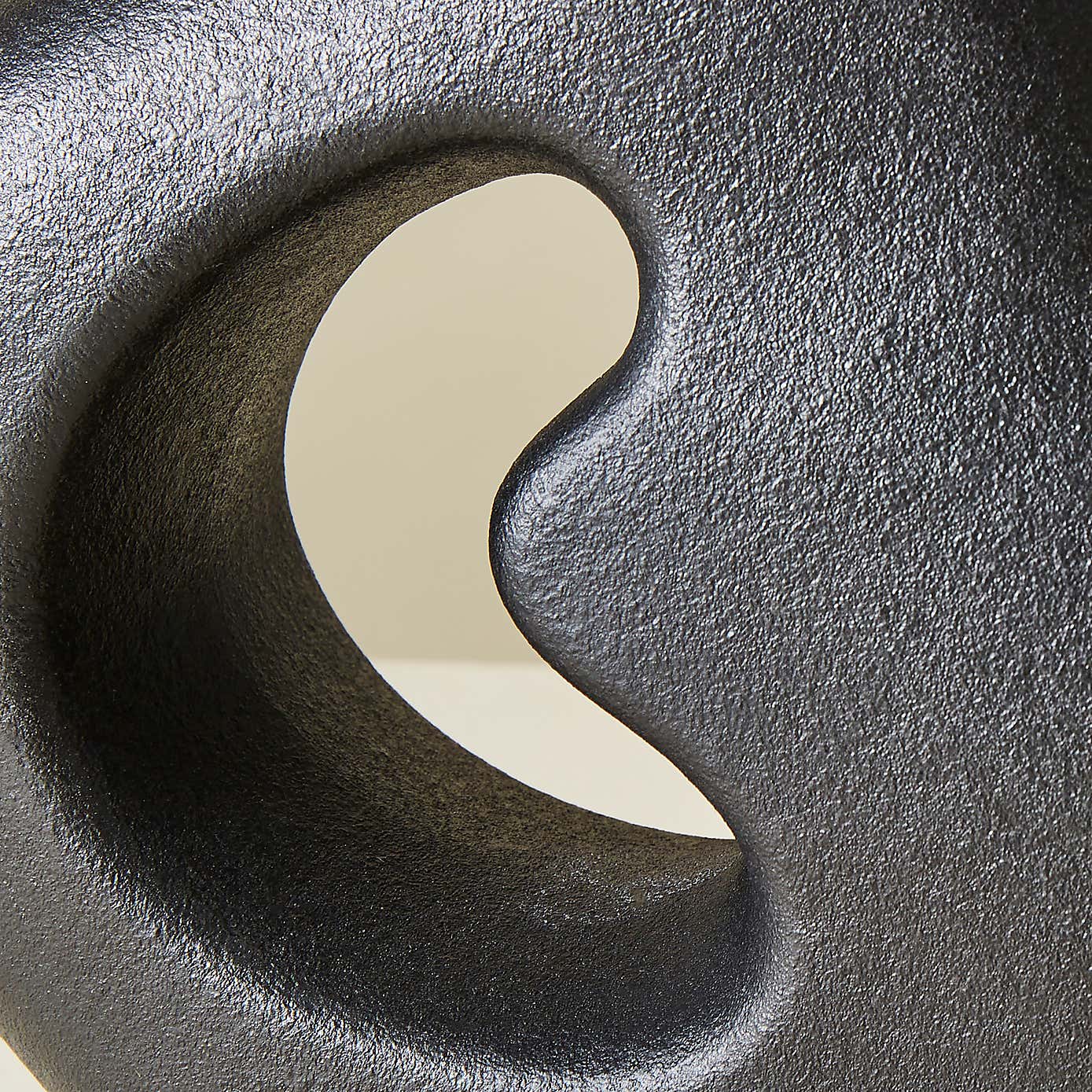 Modern Organic Black Ceramic Sculpture