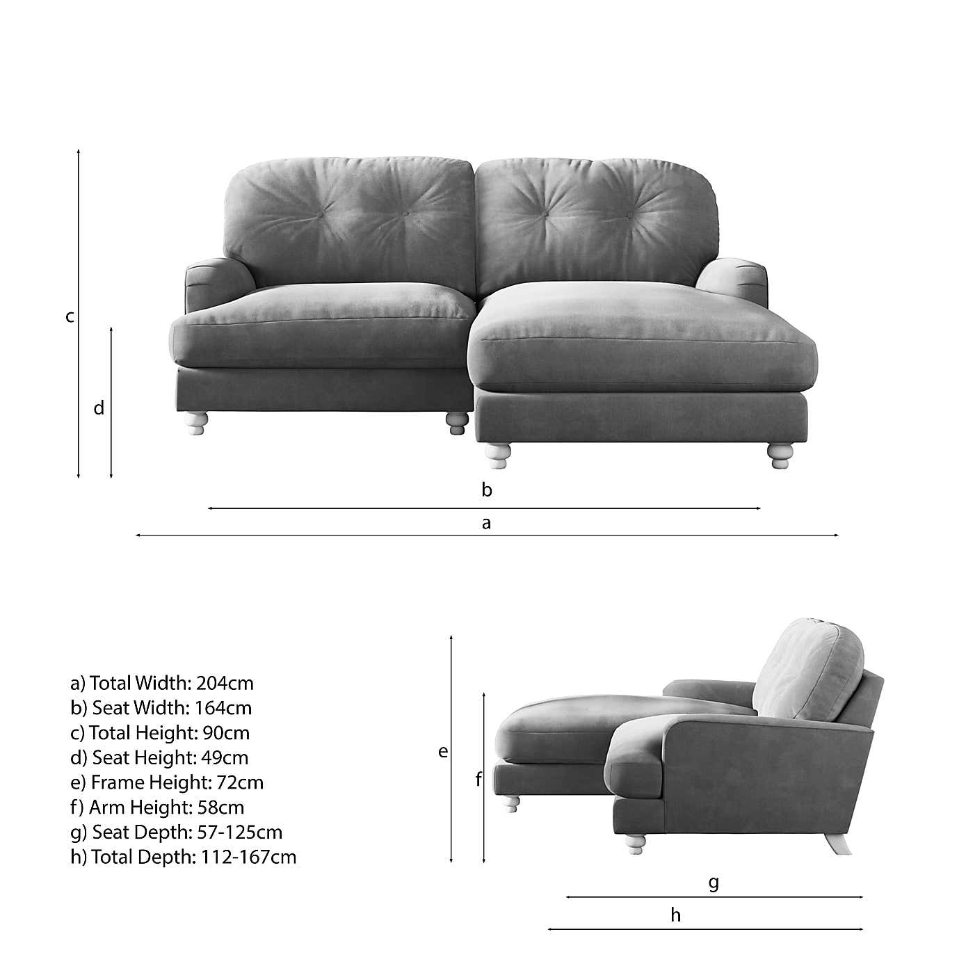 Martha Slub Faux Linen Corner Chaise Sofa