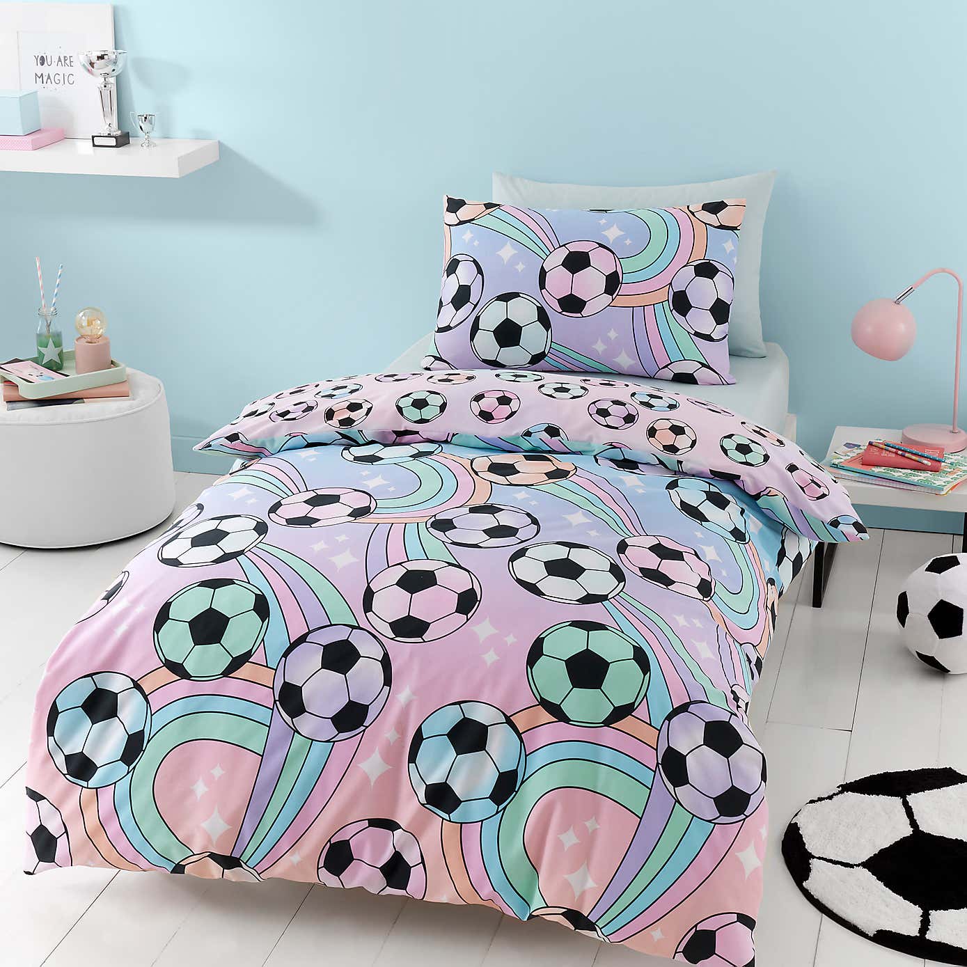 Football Ombre Duvet Cover and Pillowcase Set