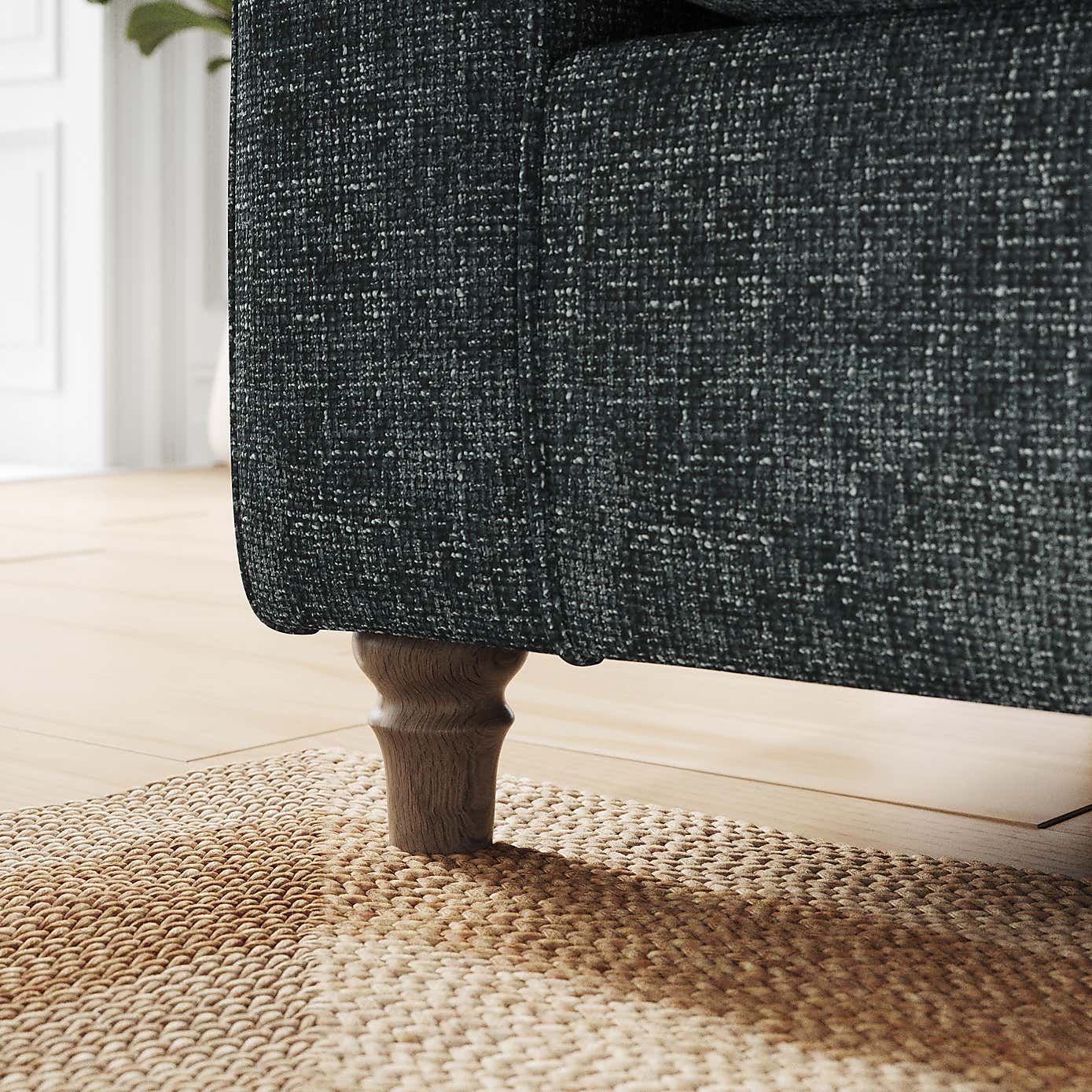 Flori Corner Chaise Sofa, Chunky Chenille