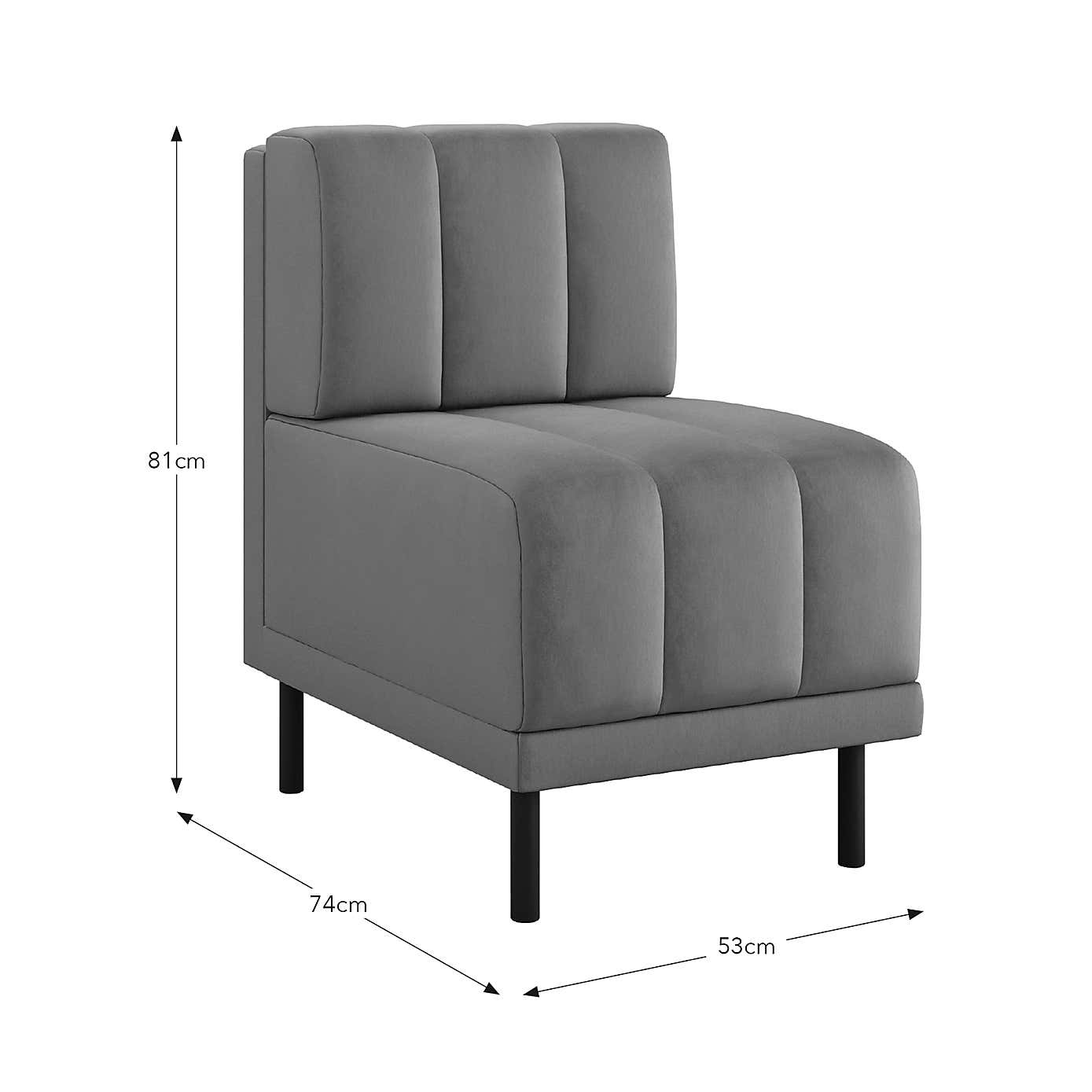 Amali Small Dining Bench, Matte Plush Velvet