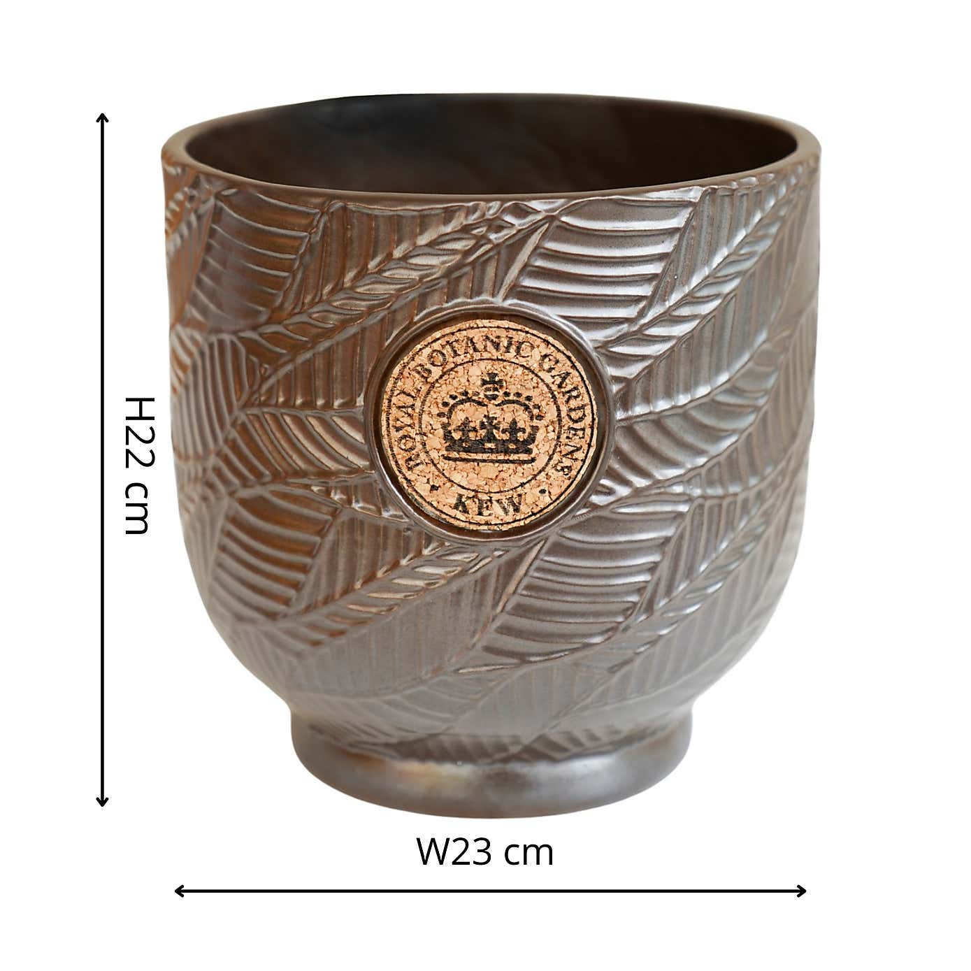 Kew Leaf Embossed Cork Planter