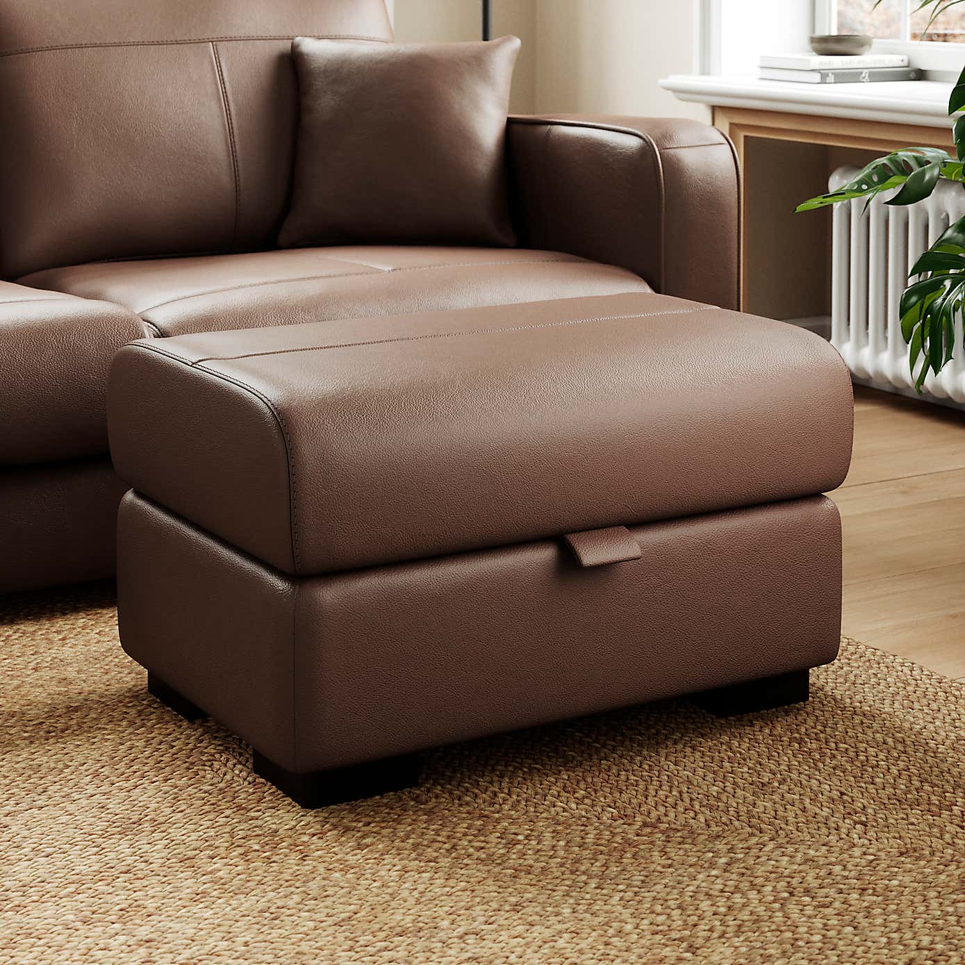 Carson Classic Leather Footstool